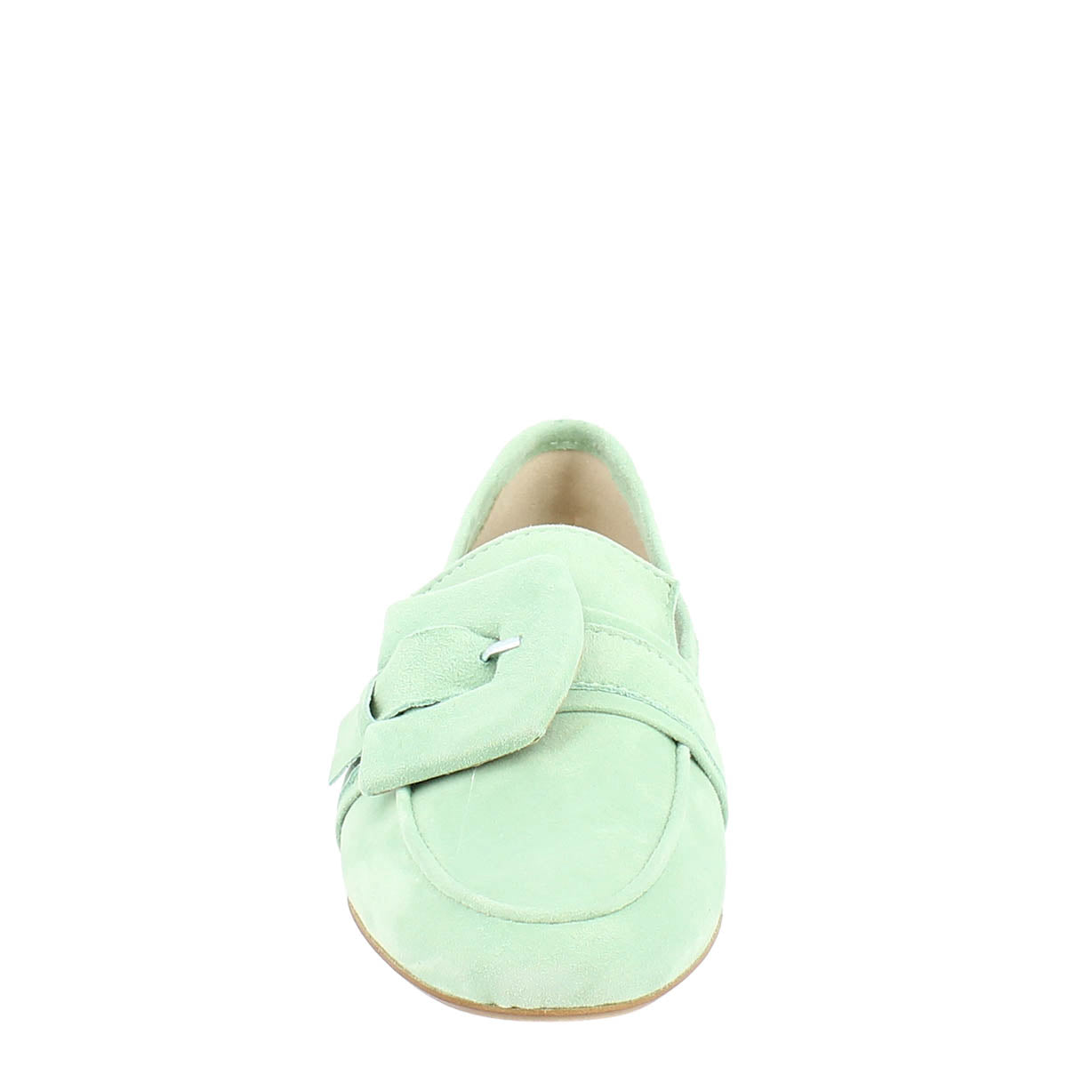 Women's Moccasin in Mint Suede