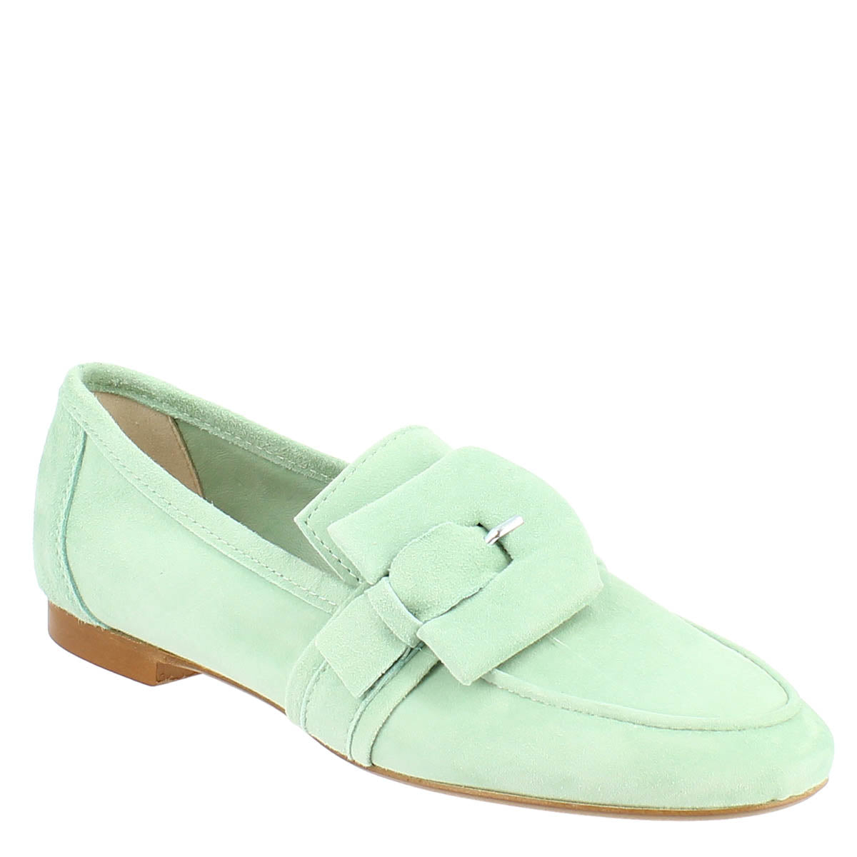 Women's Moccasin in Mint Suede