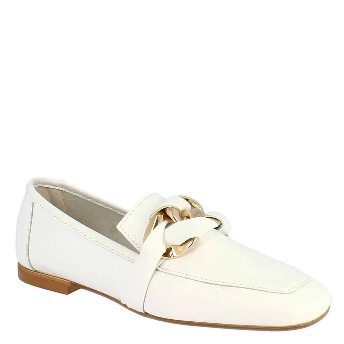 Women's Moccasin in White Calf Leather