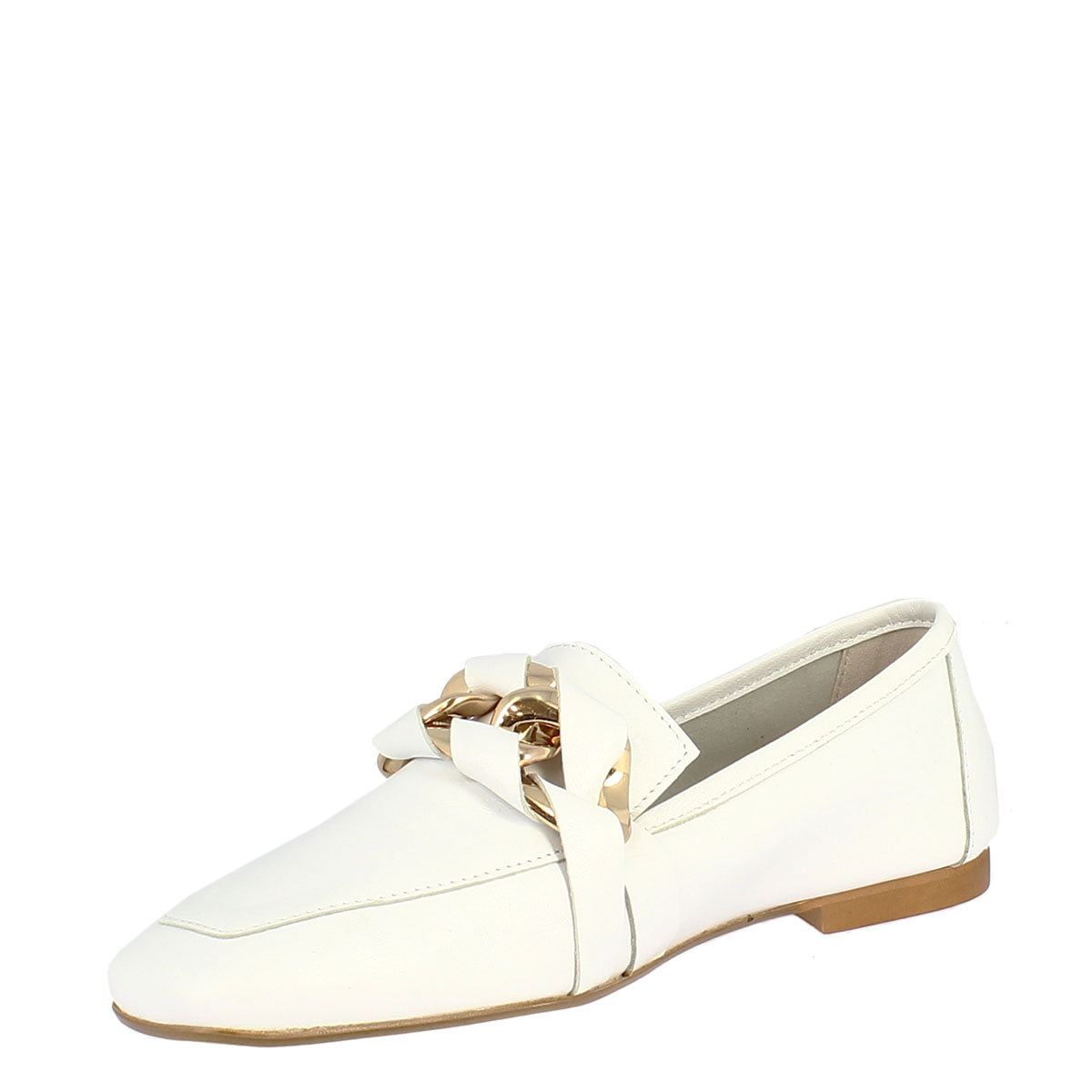 Women's Moccasin in White Calf Leather