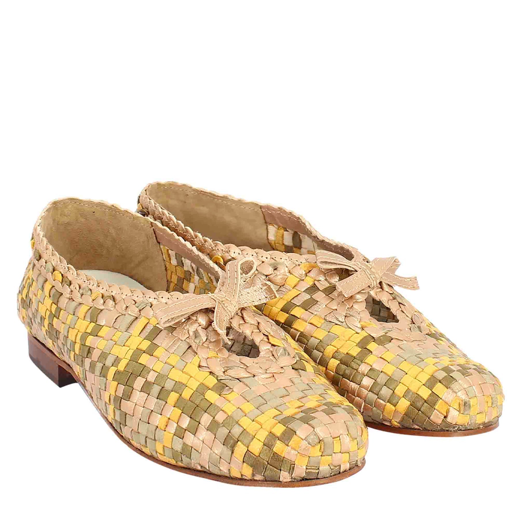 Women's loafers Multicolor Woven Leather