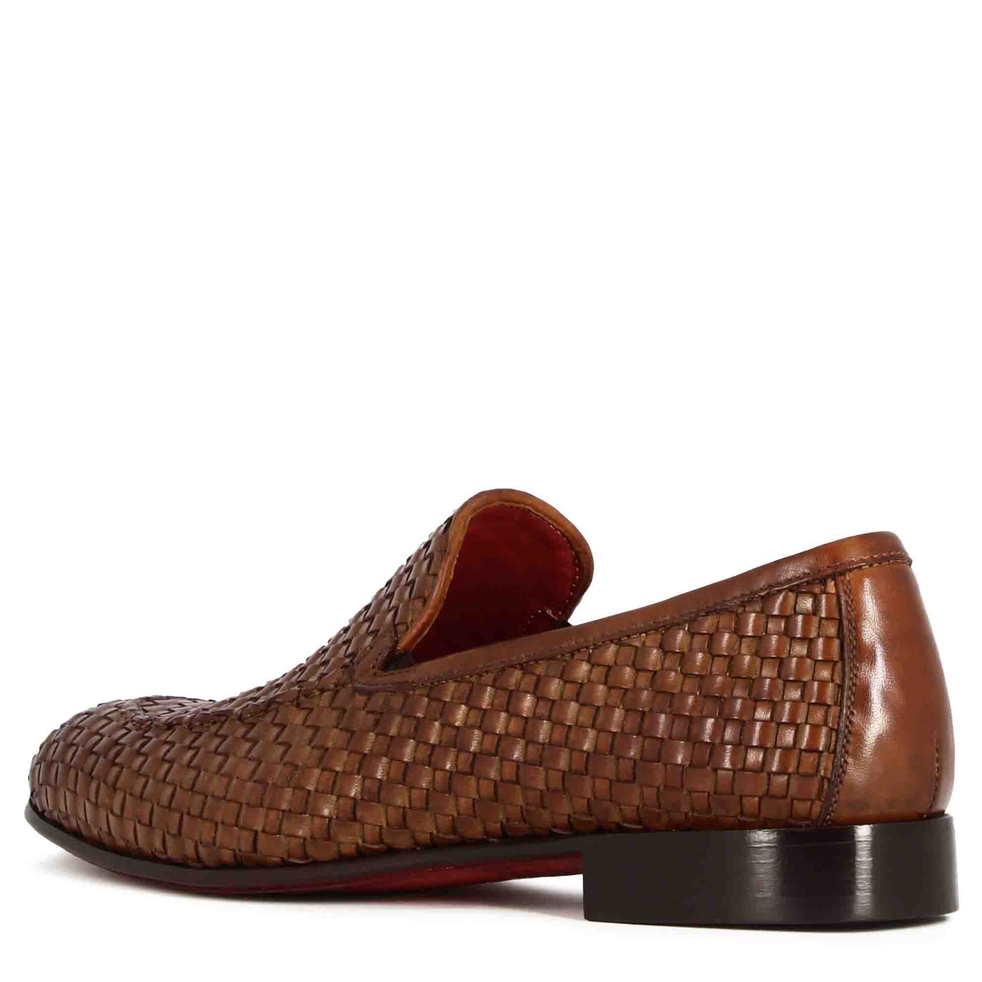 Woven Leather Loafers