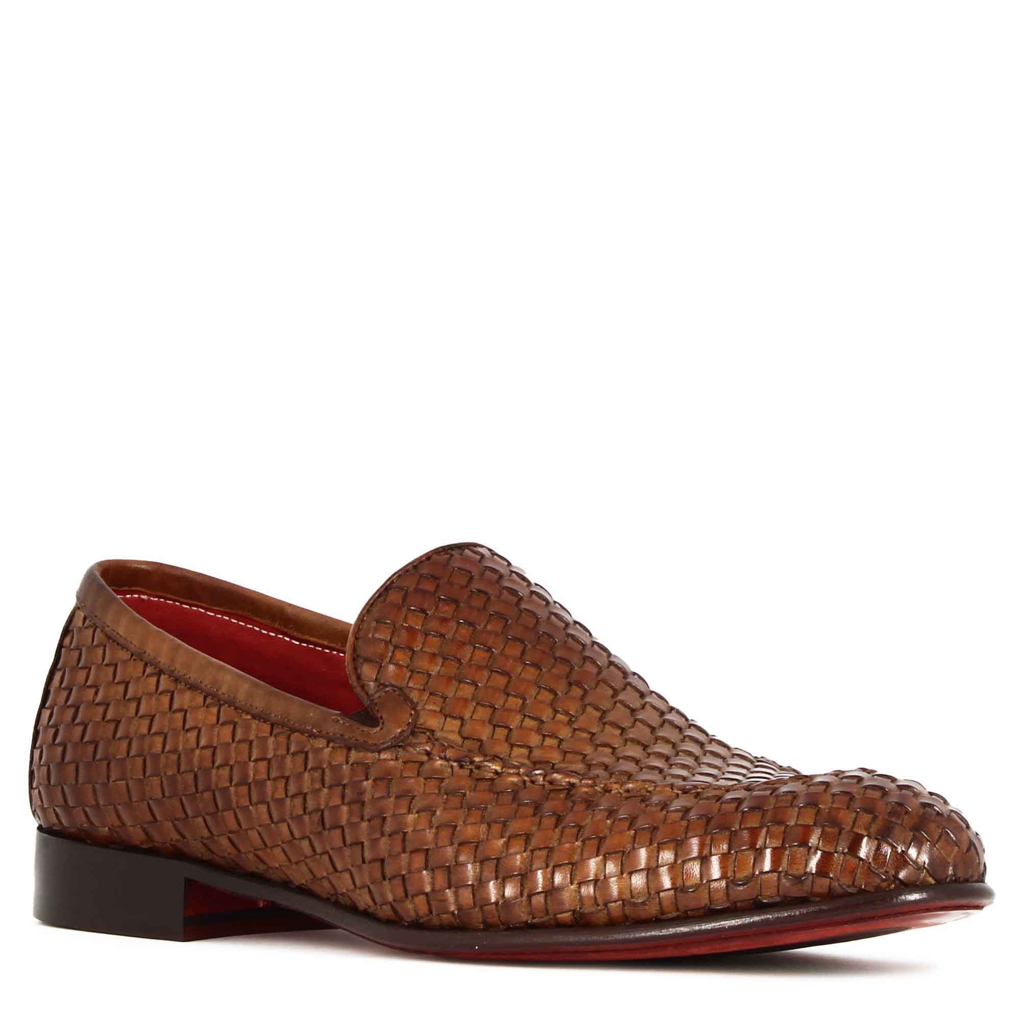 Woven Leather Loafers