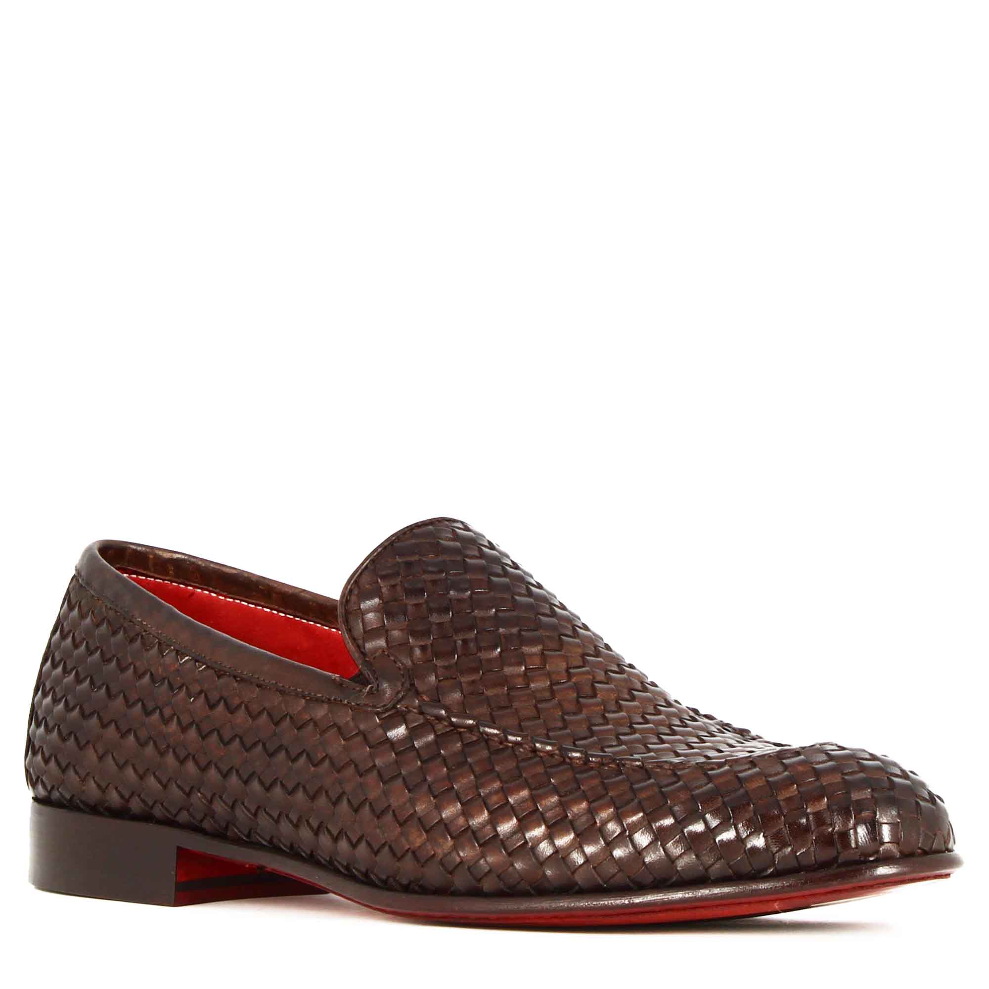 Woven Leather Moccasin