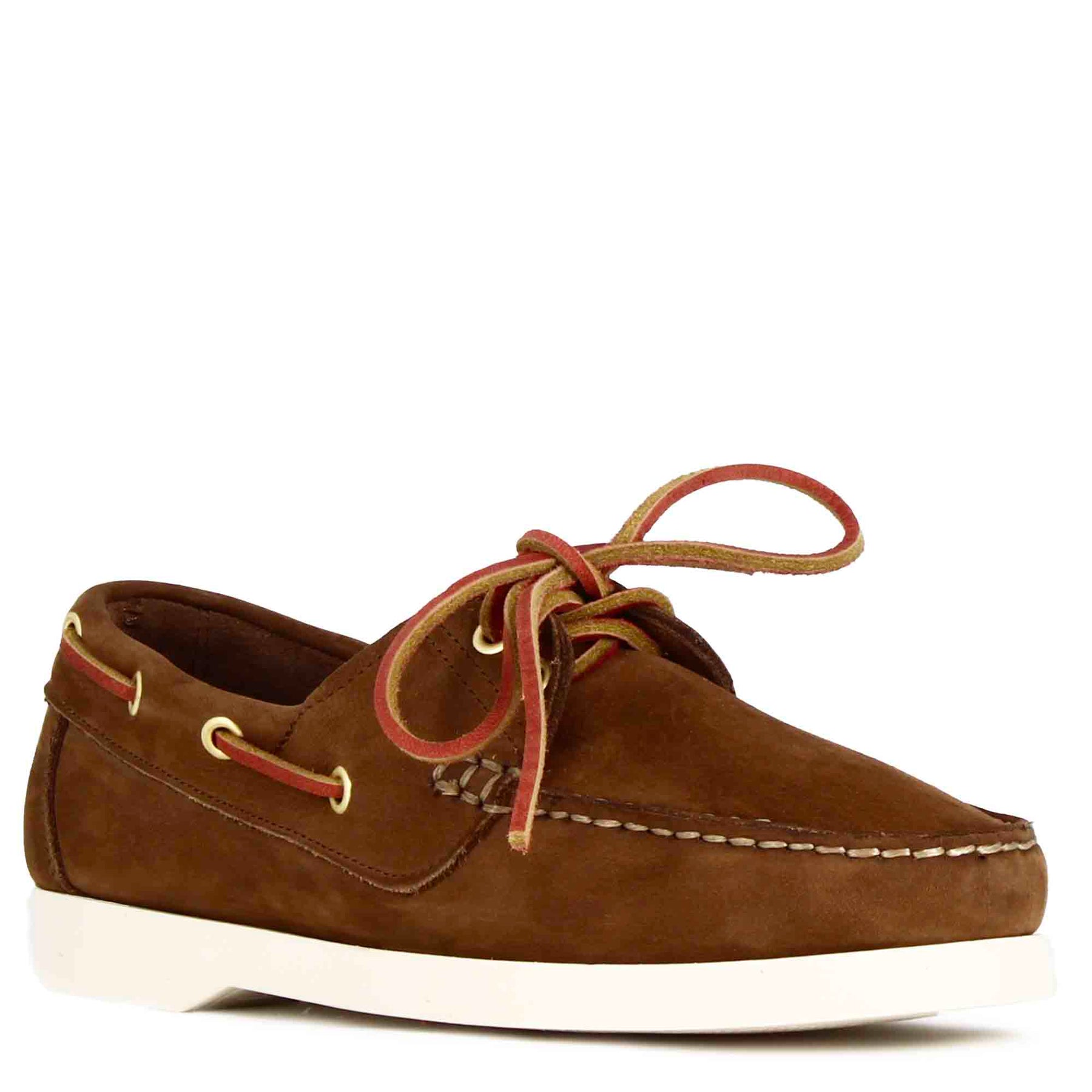 Women's Boat Moccasin in Brown Suede