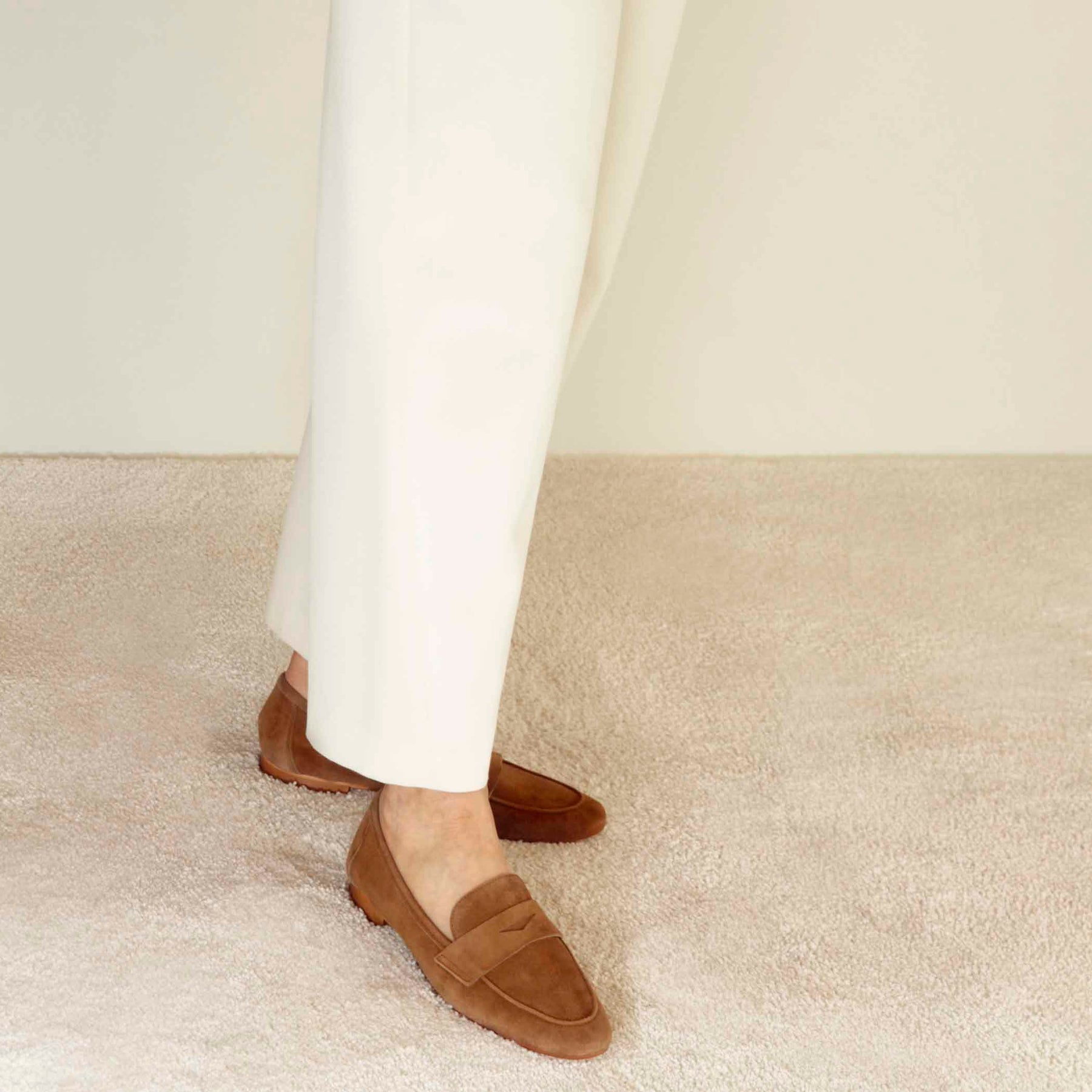 Classic Women's Moccasin in Light Brown Suede