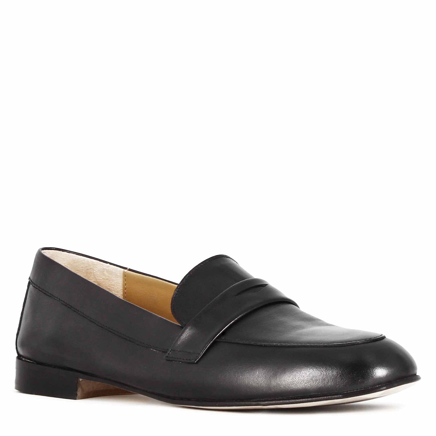 Handmade Black Leather Women's Moccasin