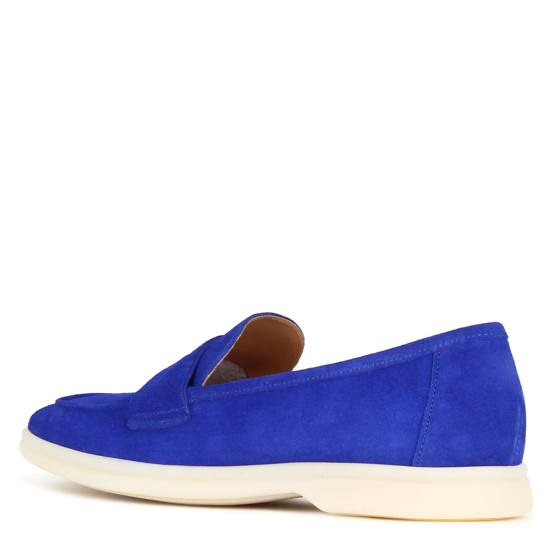 Classic women's moccasin in blue suede