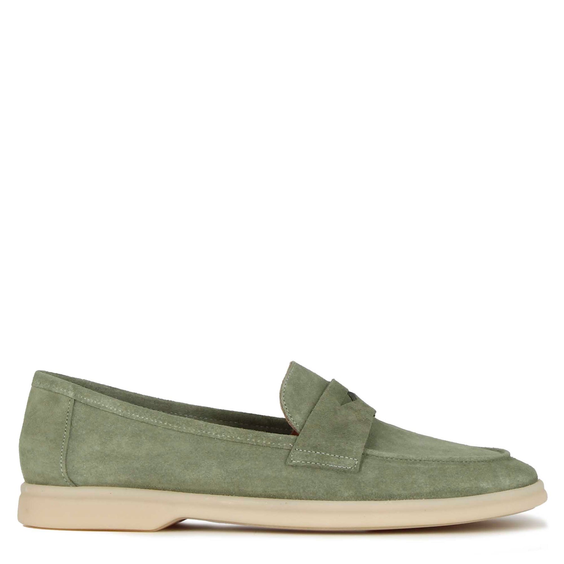 Classic Women's Moccasin in Green Suede