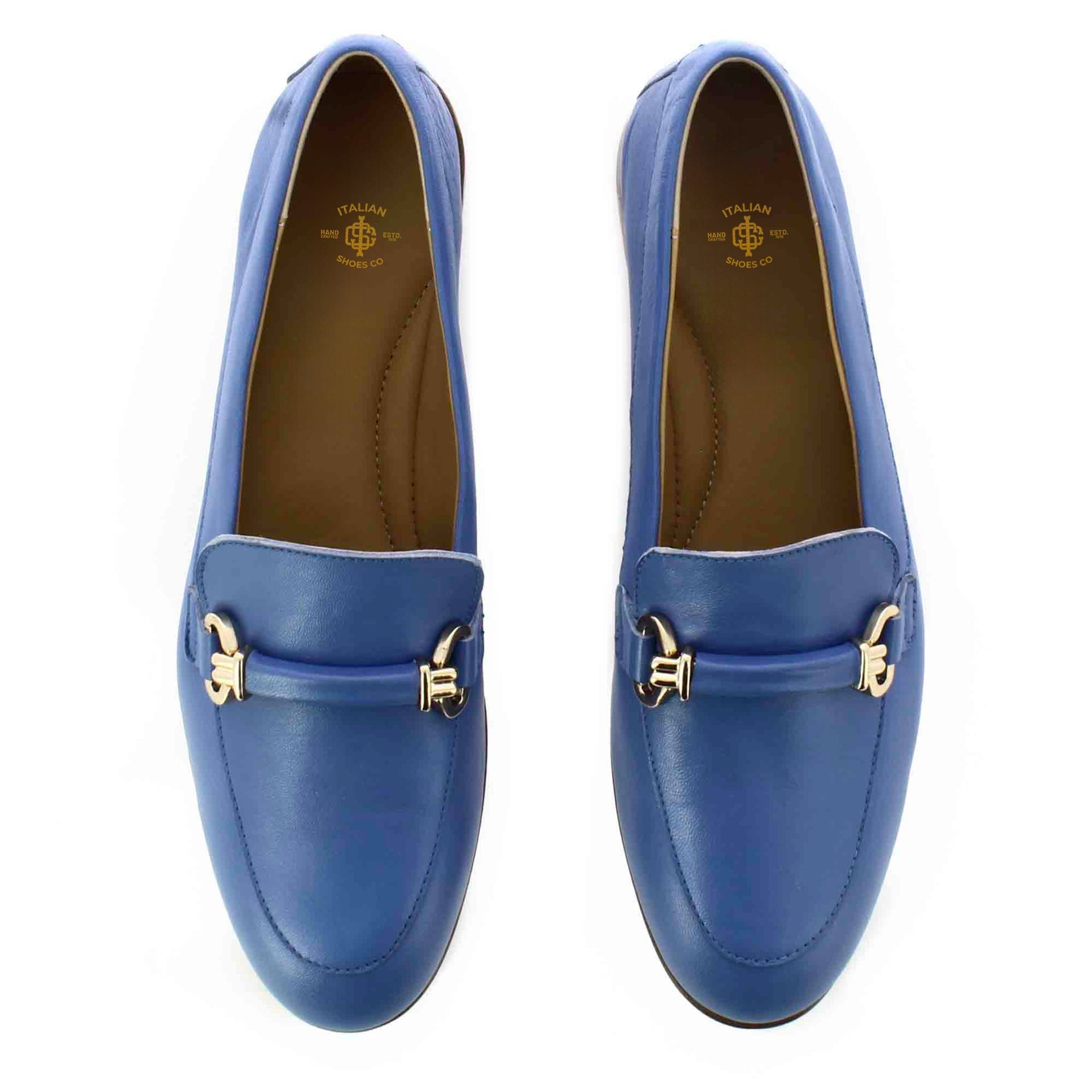 Women's Moccasin in Blue Leather