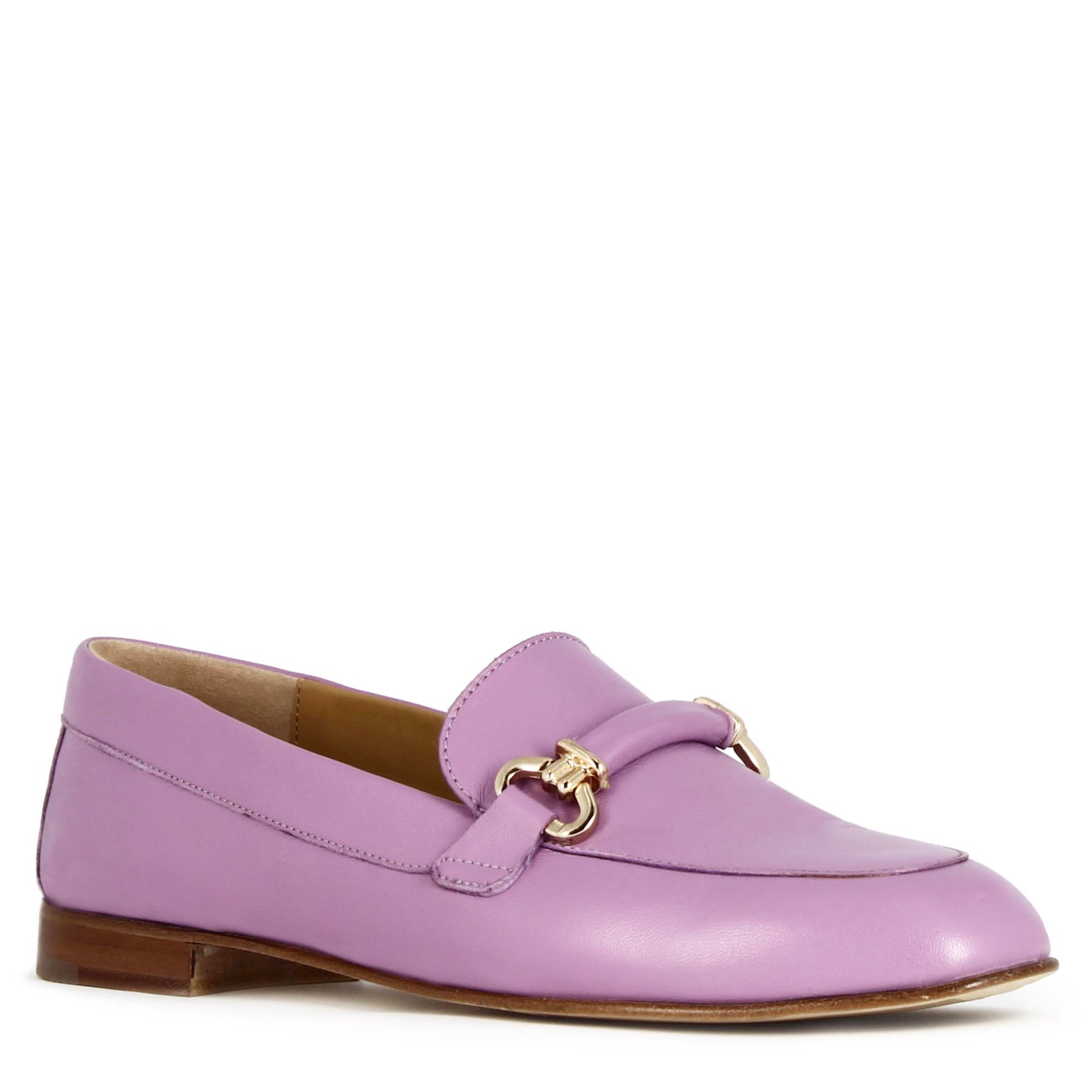 Women's Moccasin in Purple Leather