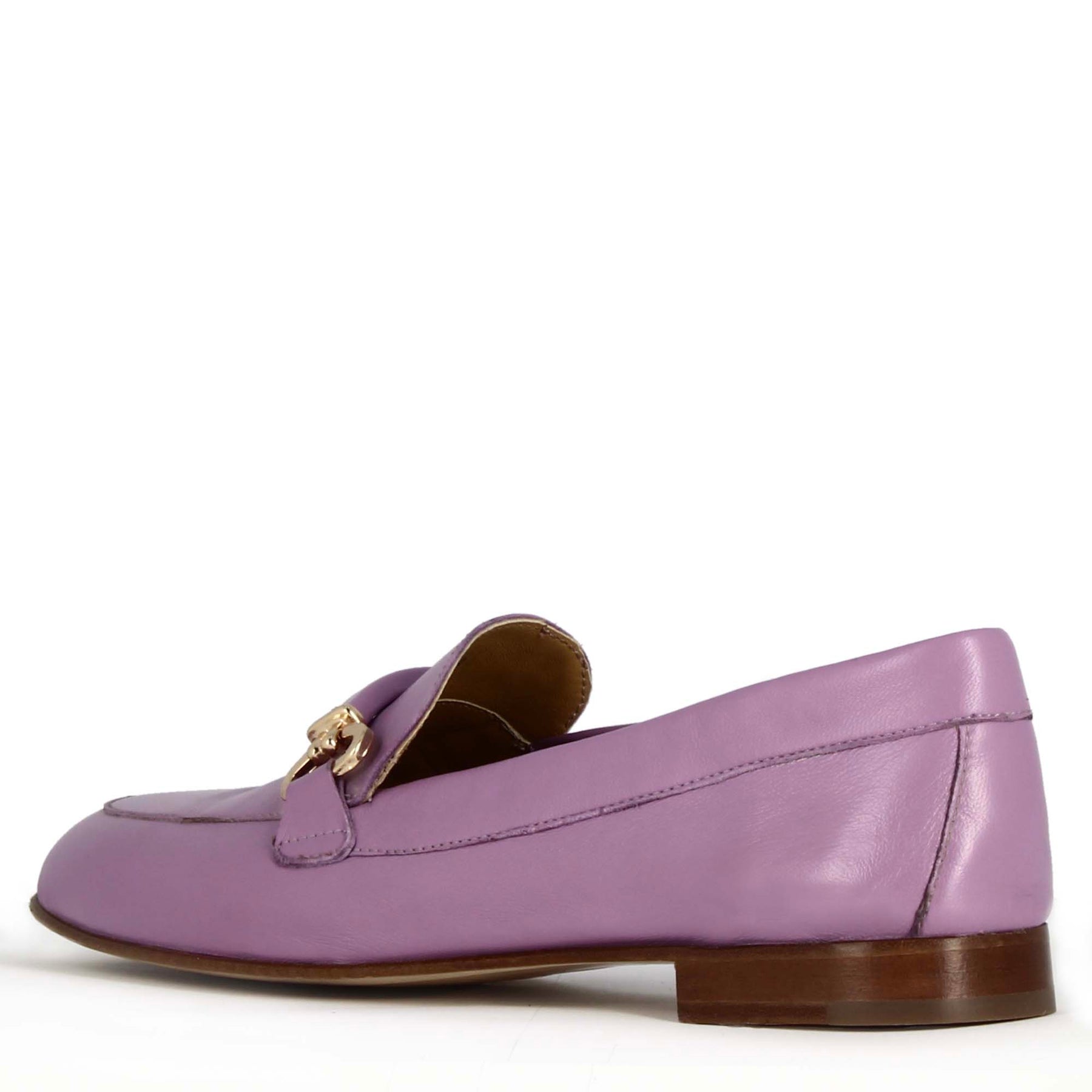 Women's Moccasin in Purple Leather