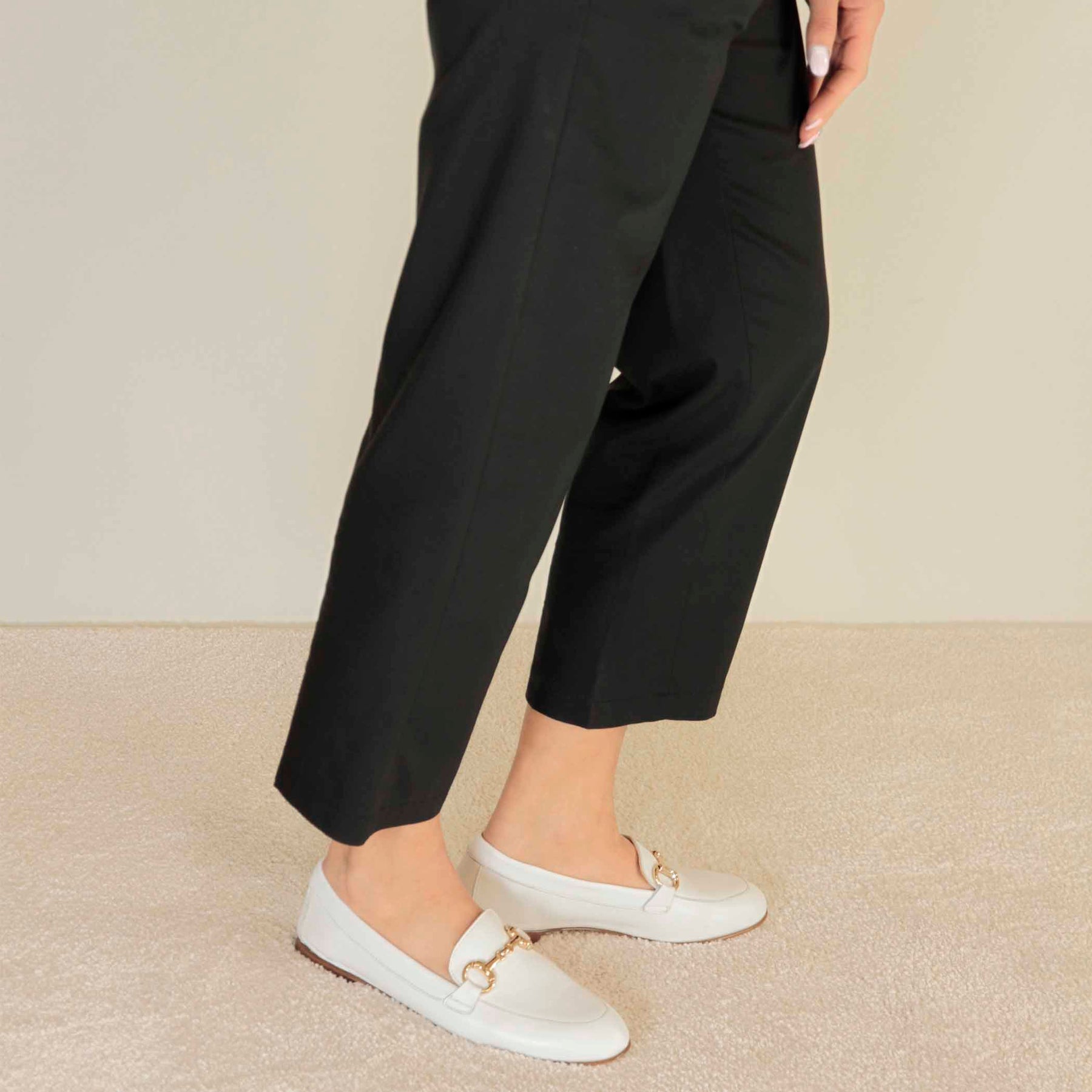 White Leather Women's Moccasin