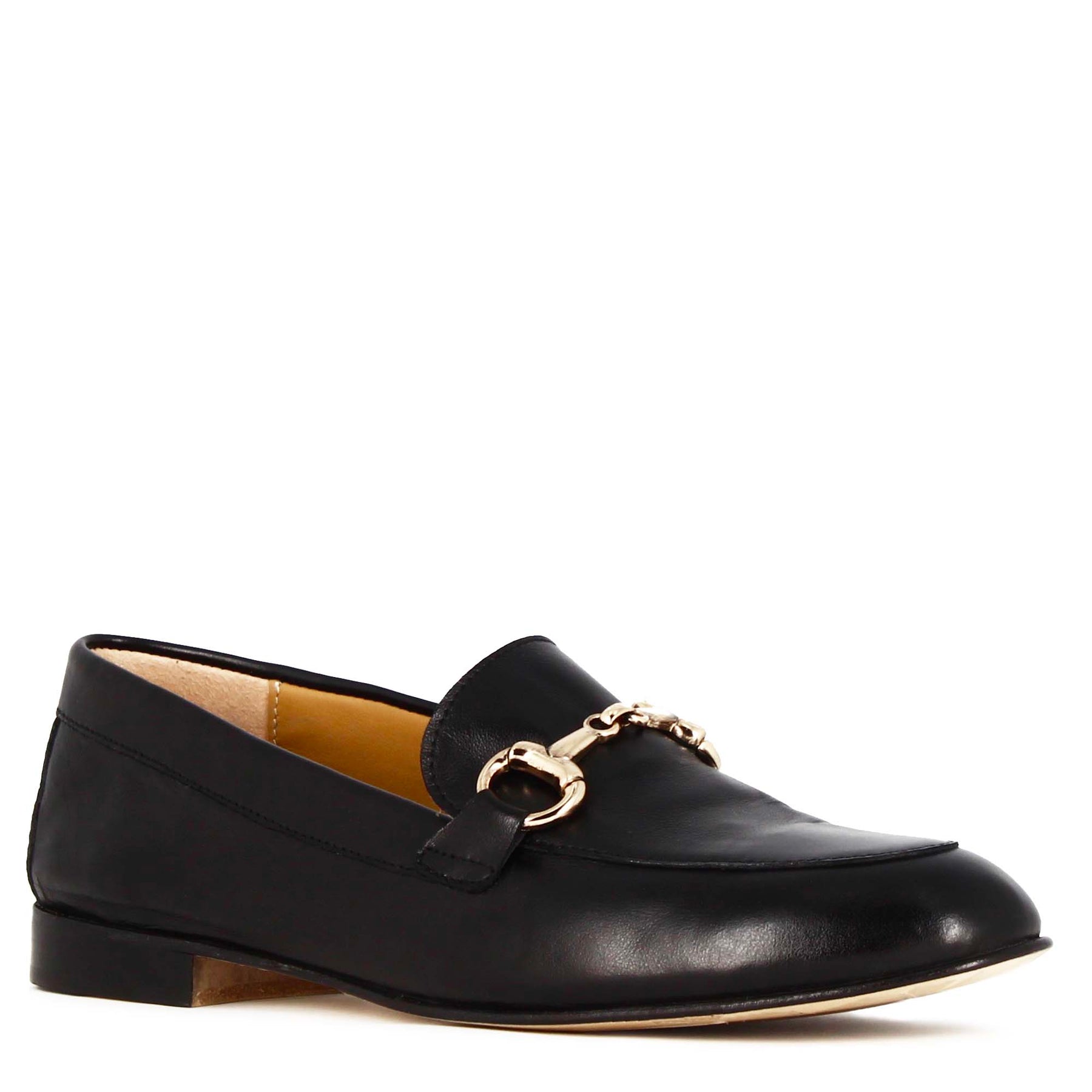 Black Leather Women's Moccasin