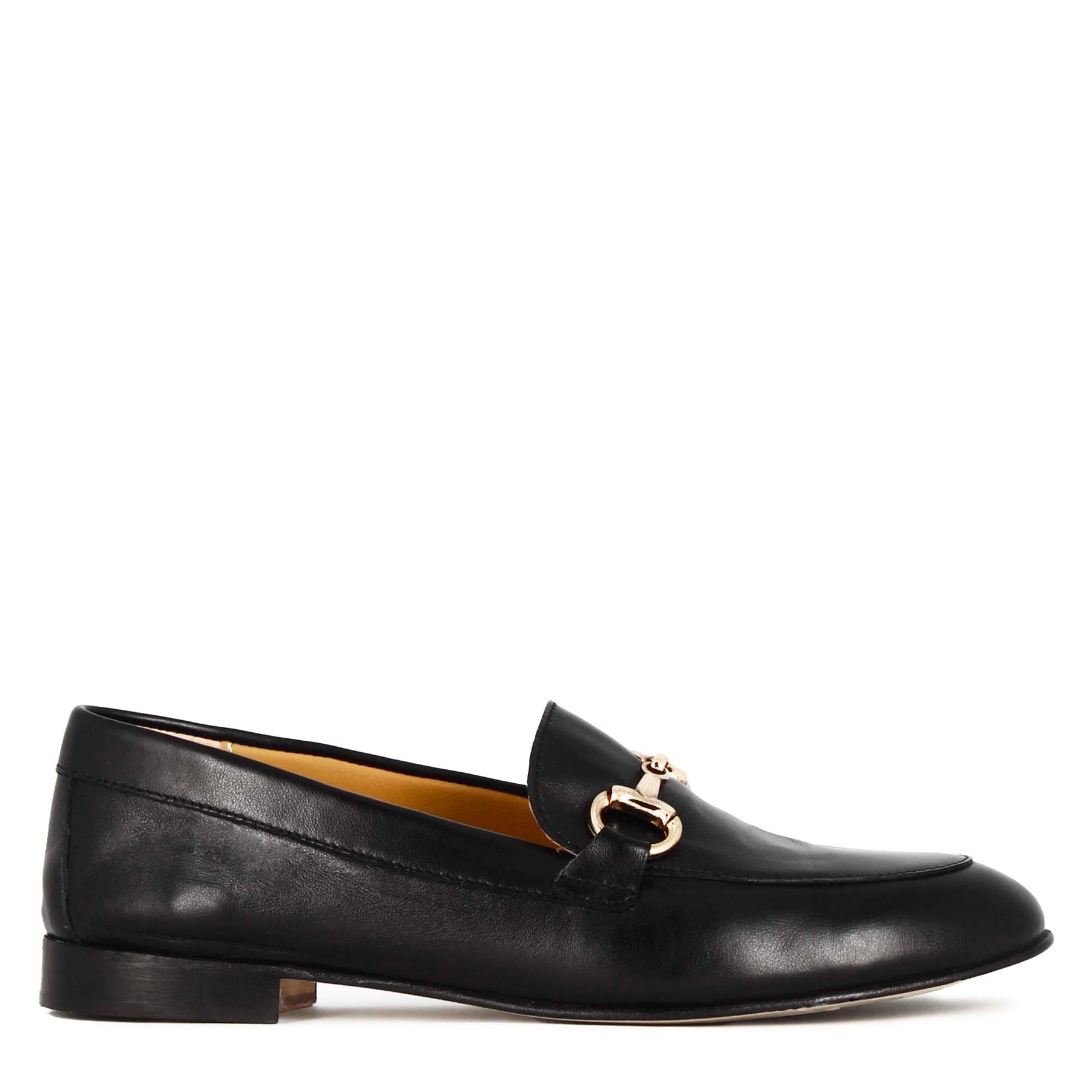 Black Leather Women's Moccasin