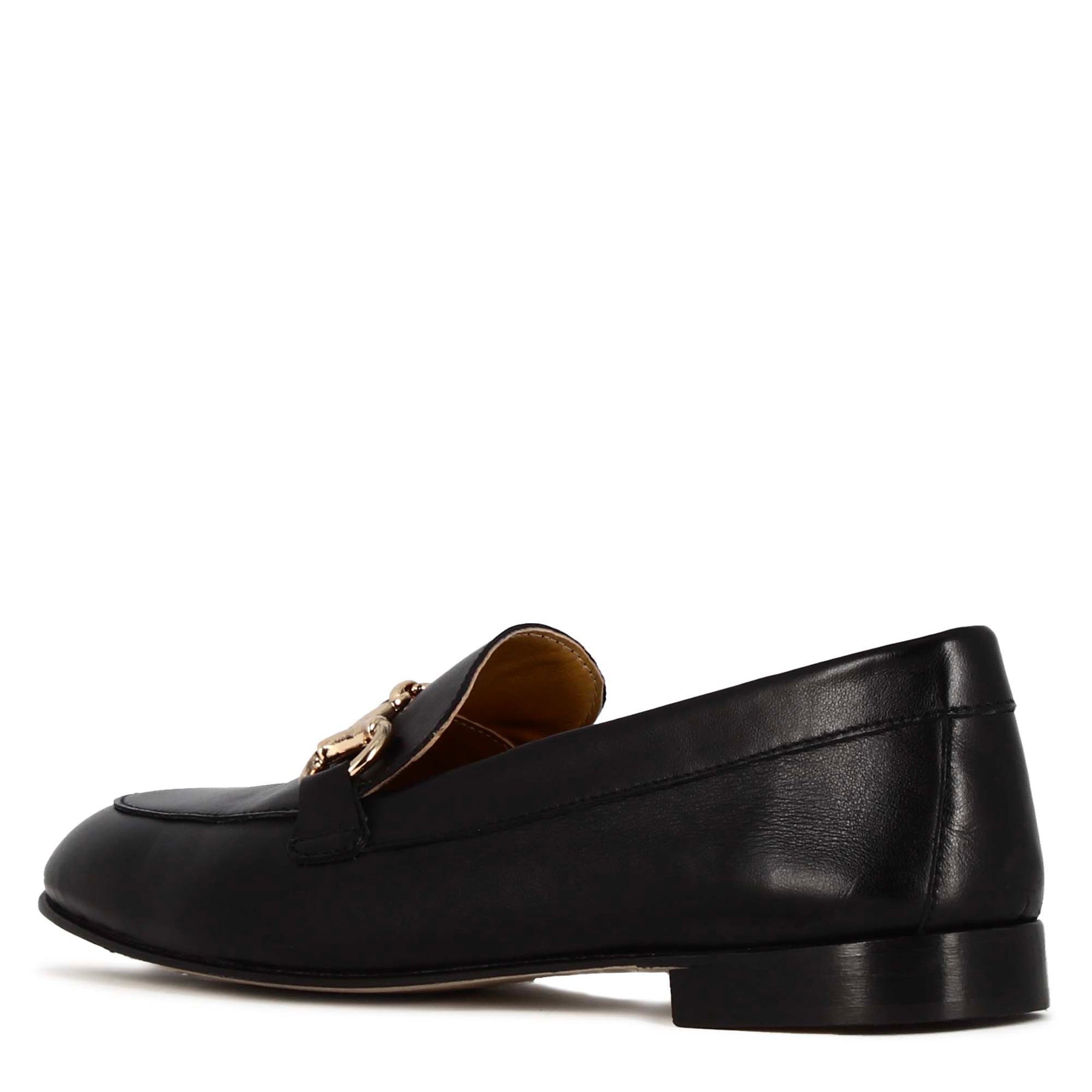 Black Leather Women's Moccasin