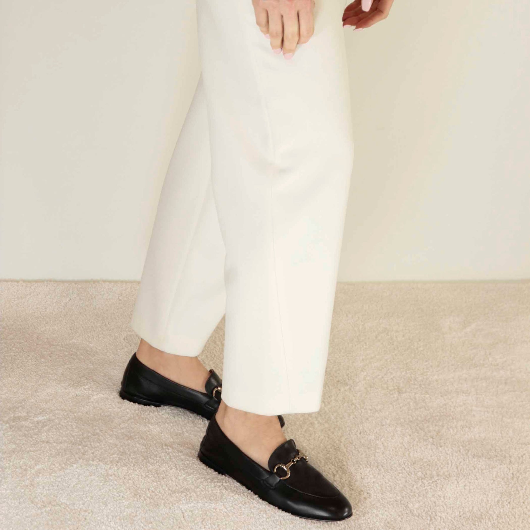 Black Leather Women's Moccasin