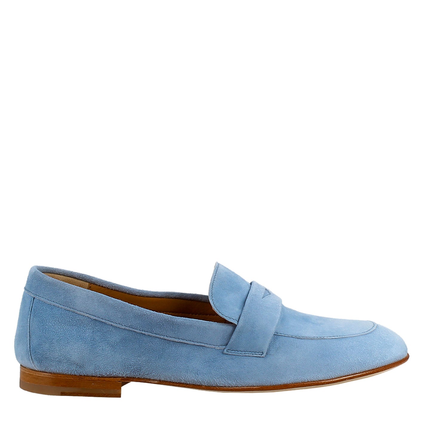 Light Blue Suede Women's Bag Moccasin