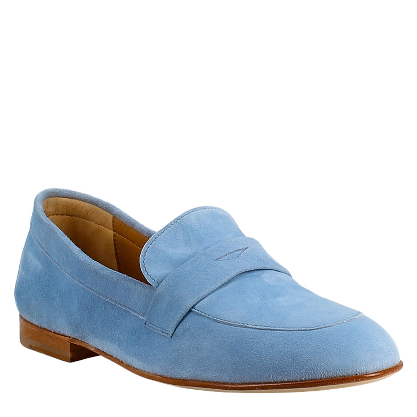 Light Blue Suede Women's Bag Moccasin