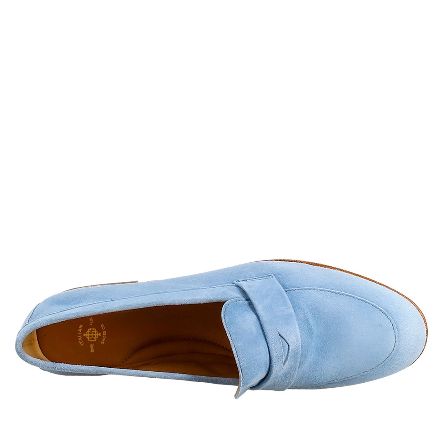 Light Blue Suede Women's Bag Moccasin