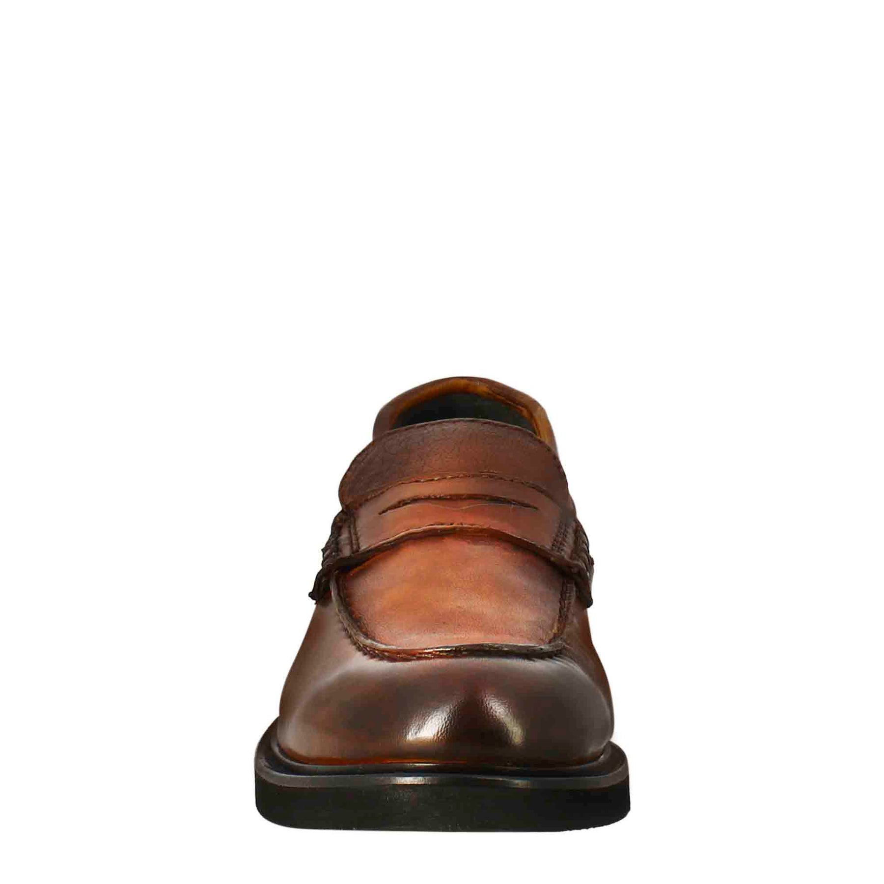Dark Tan Washed Leather Women's Moccasin