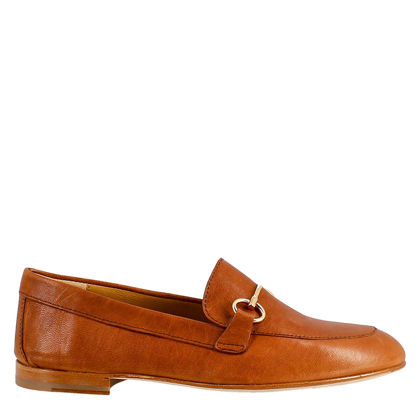 Women's Moccasin in Brown Leather