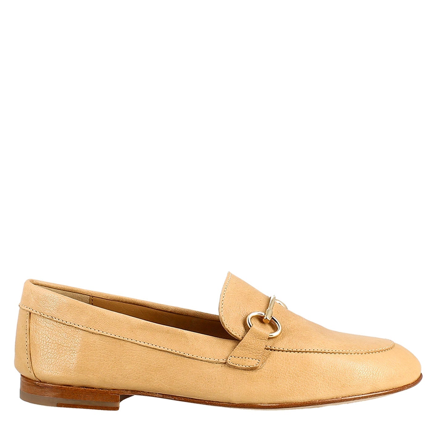Women's Moccasin in Beige Leather