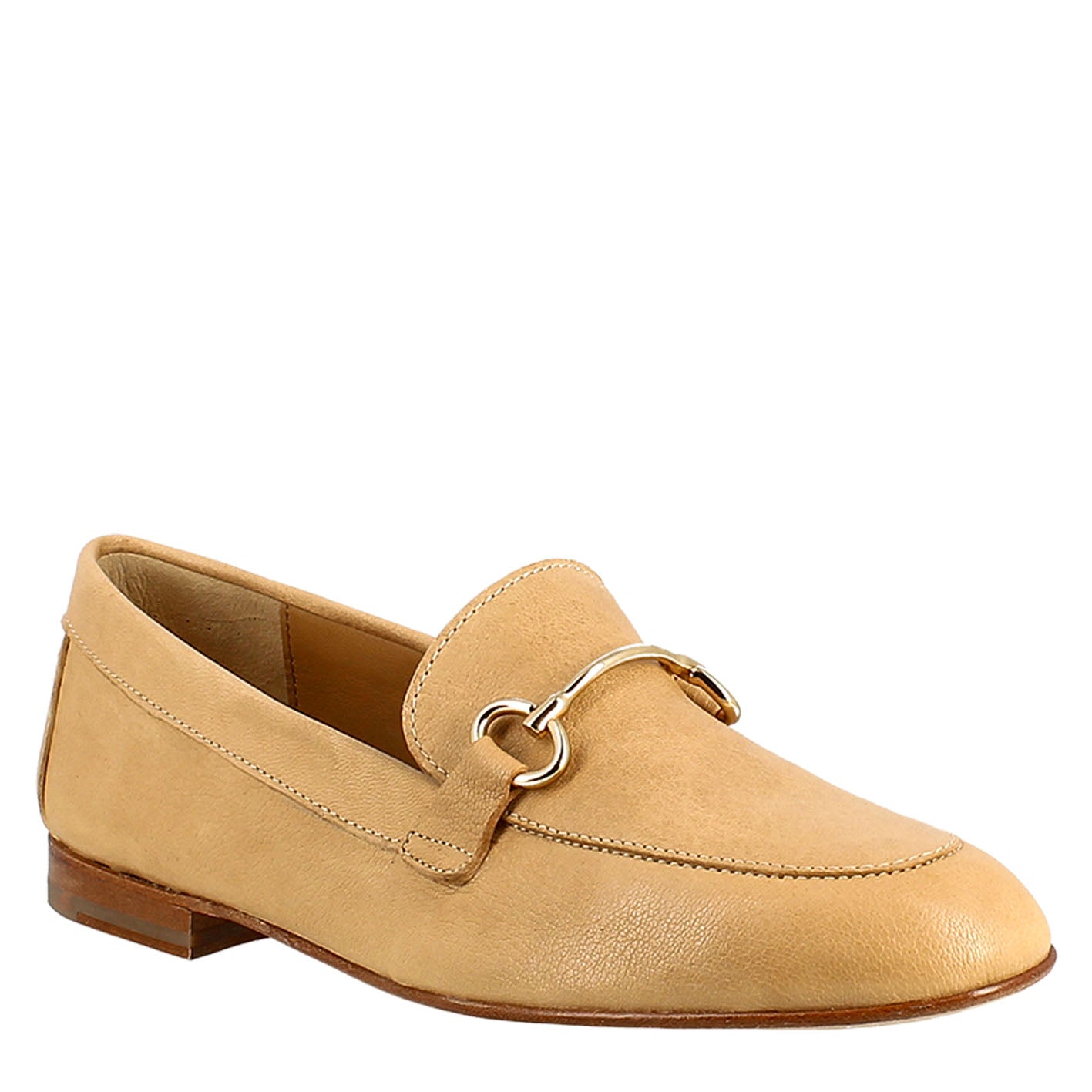 Women's Moccasin in Beige Leather