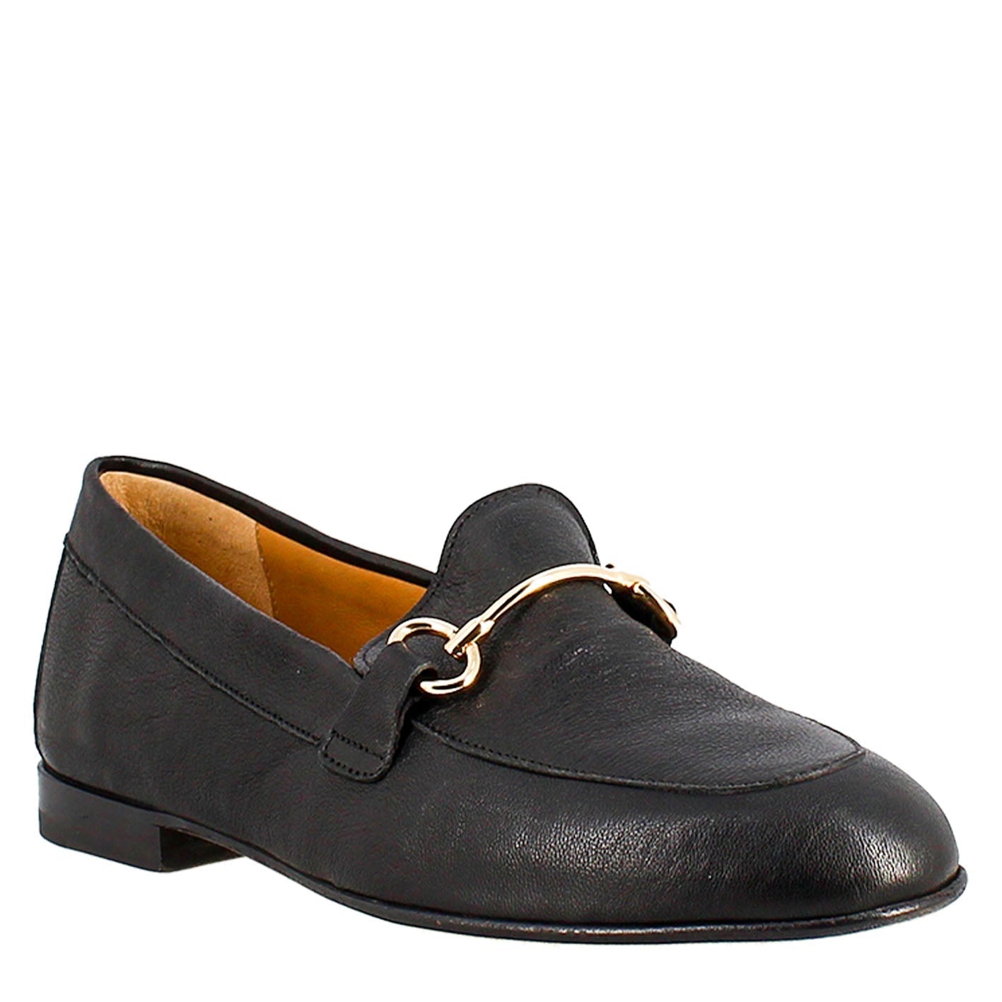 Women's Moccasin in Black Leather