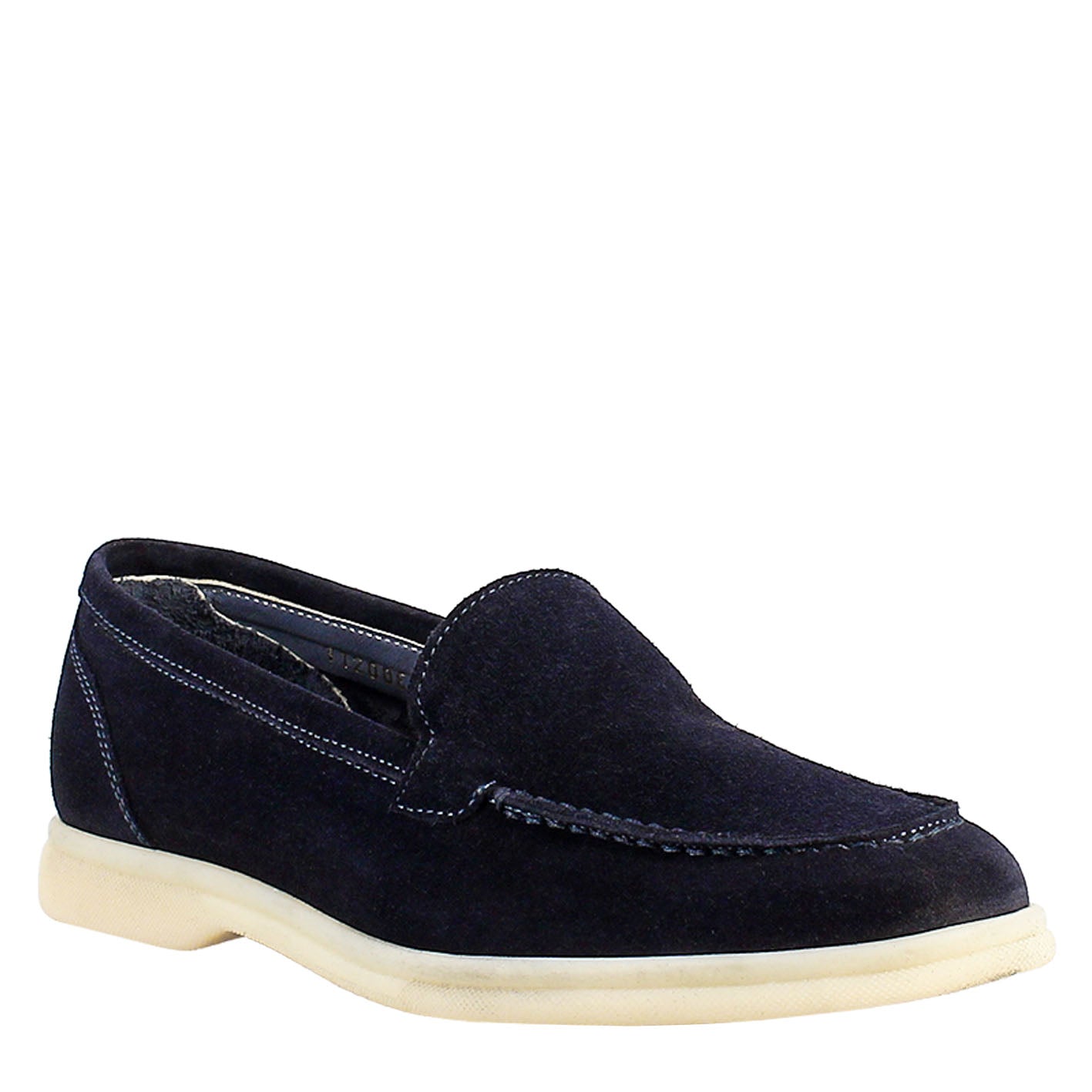 Women's flexible moccasin in dark blue suede leather