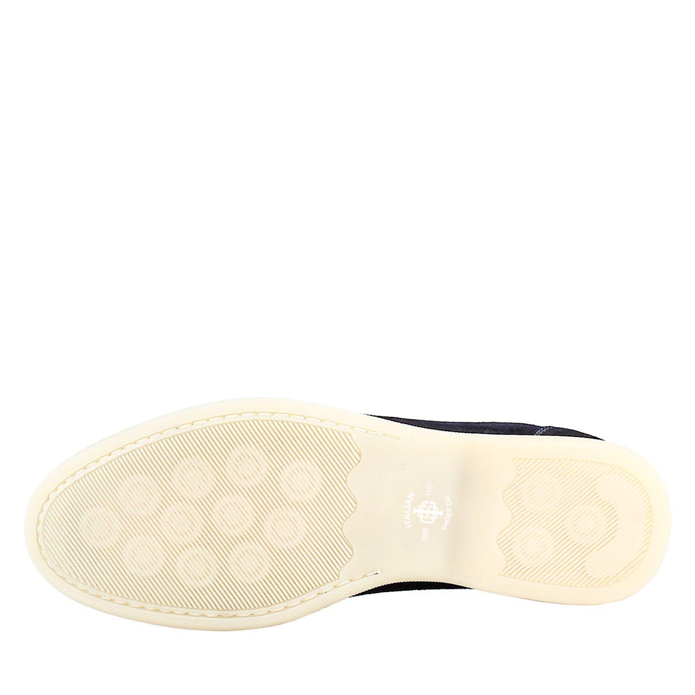 Women's flexible moccasin in dark blue suede leather