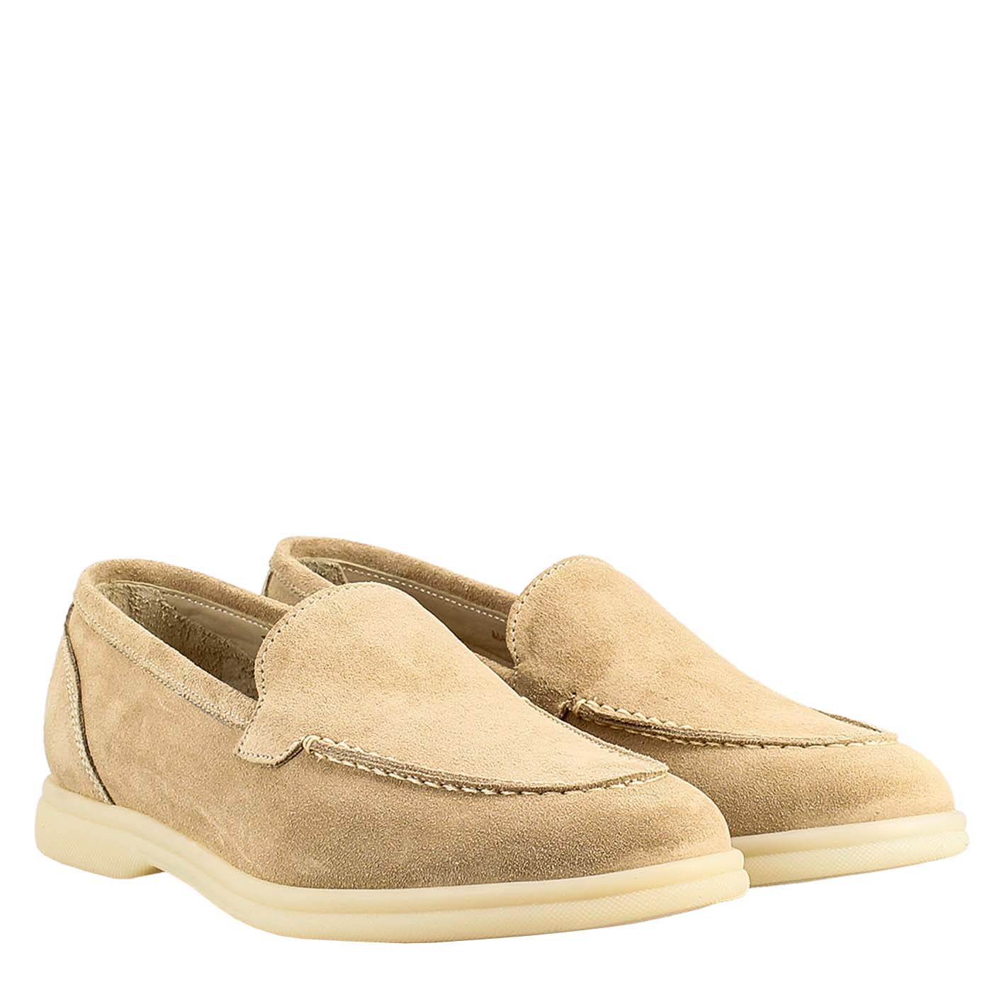 Women's Flexible Moccasin in Nude Suede