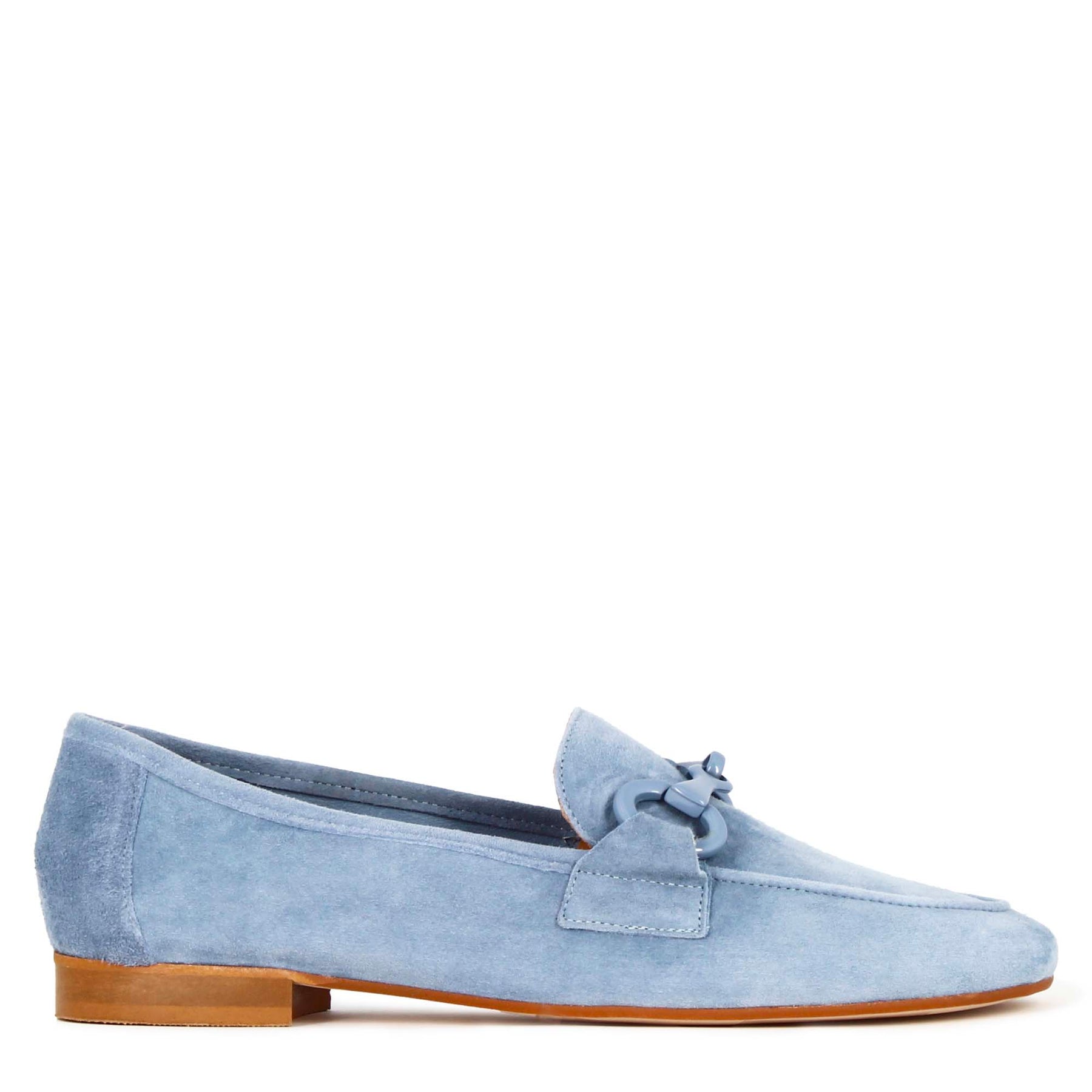 Women's Suede Moccasin With Turquoise Horsebit