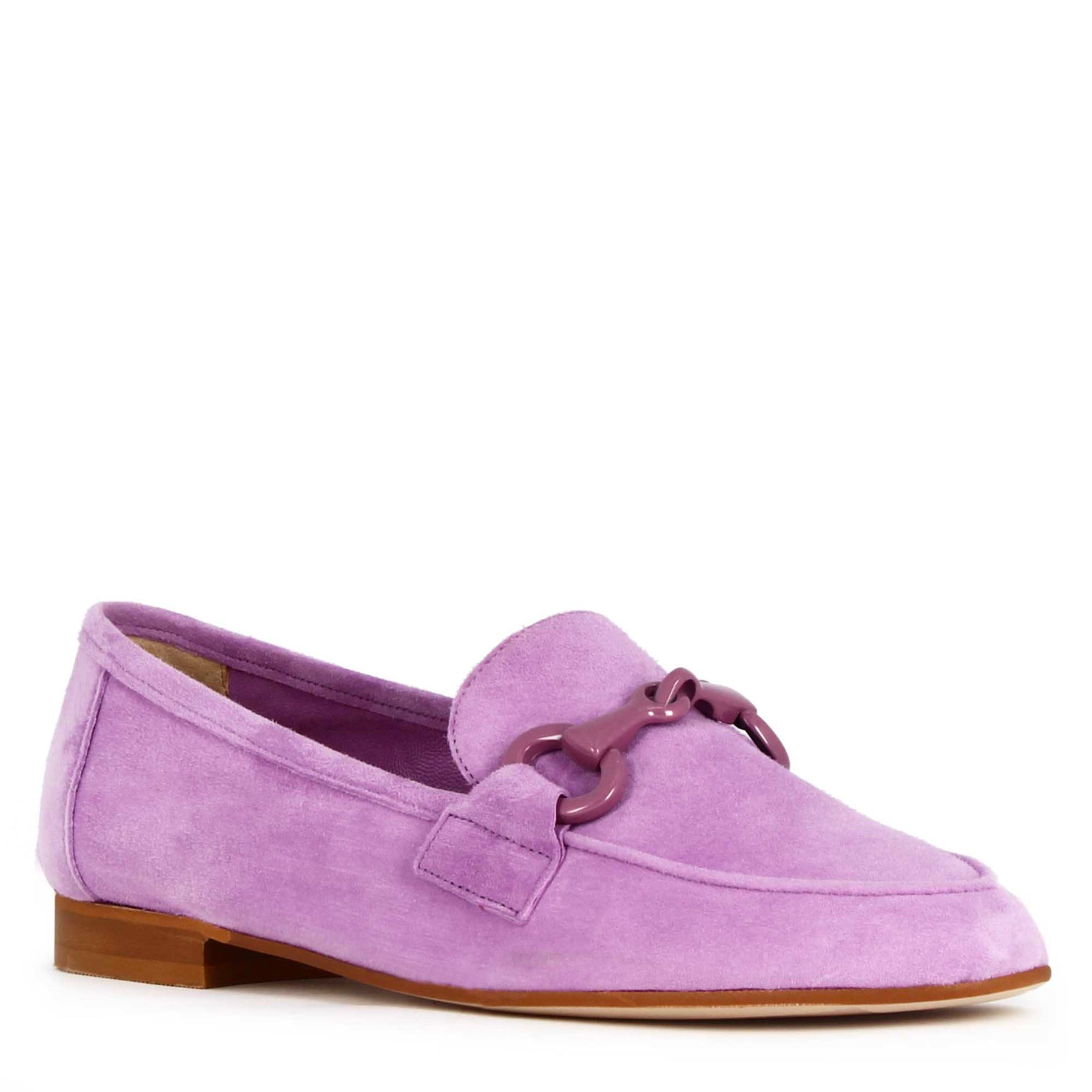 Women's Moccasin in Purple Suede