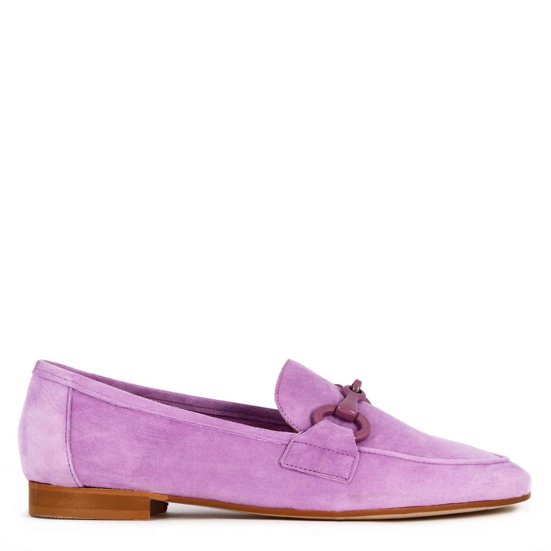 Women's Moccasin in Purple Suede