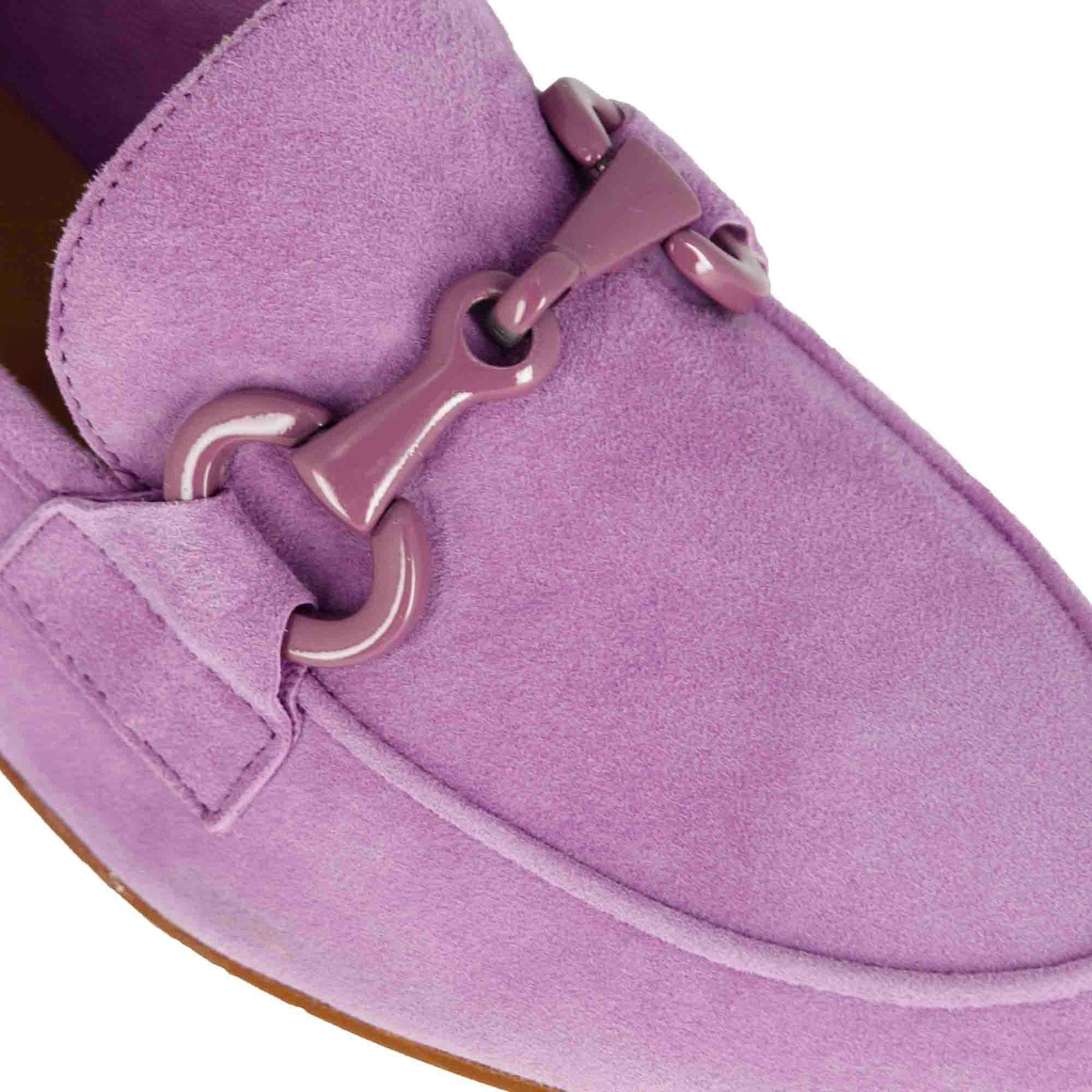 Women's Moccasin in Purple Suede