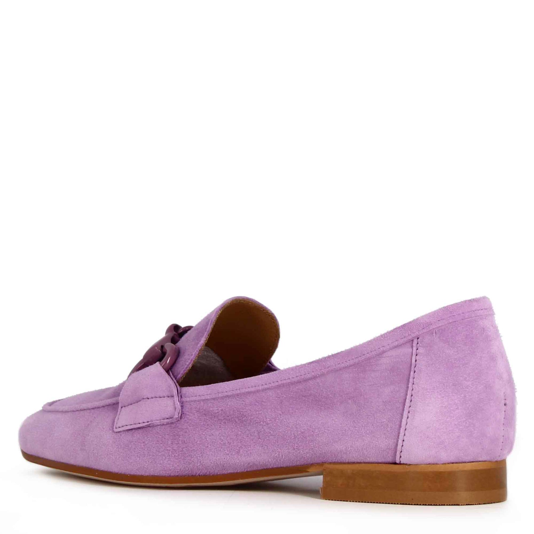 Women's Moccasin in Purple Suede