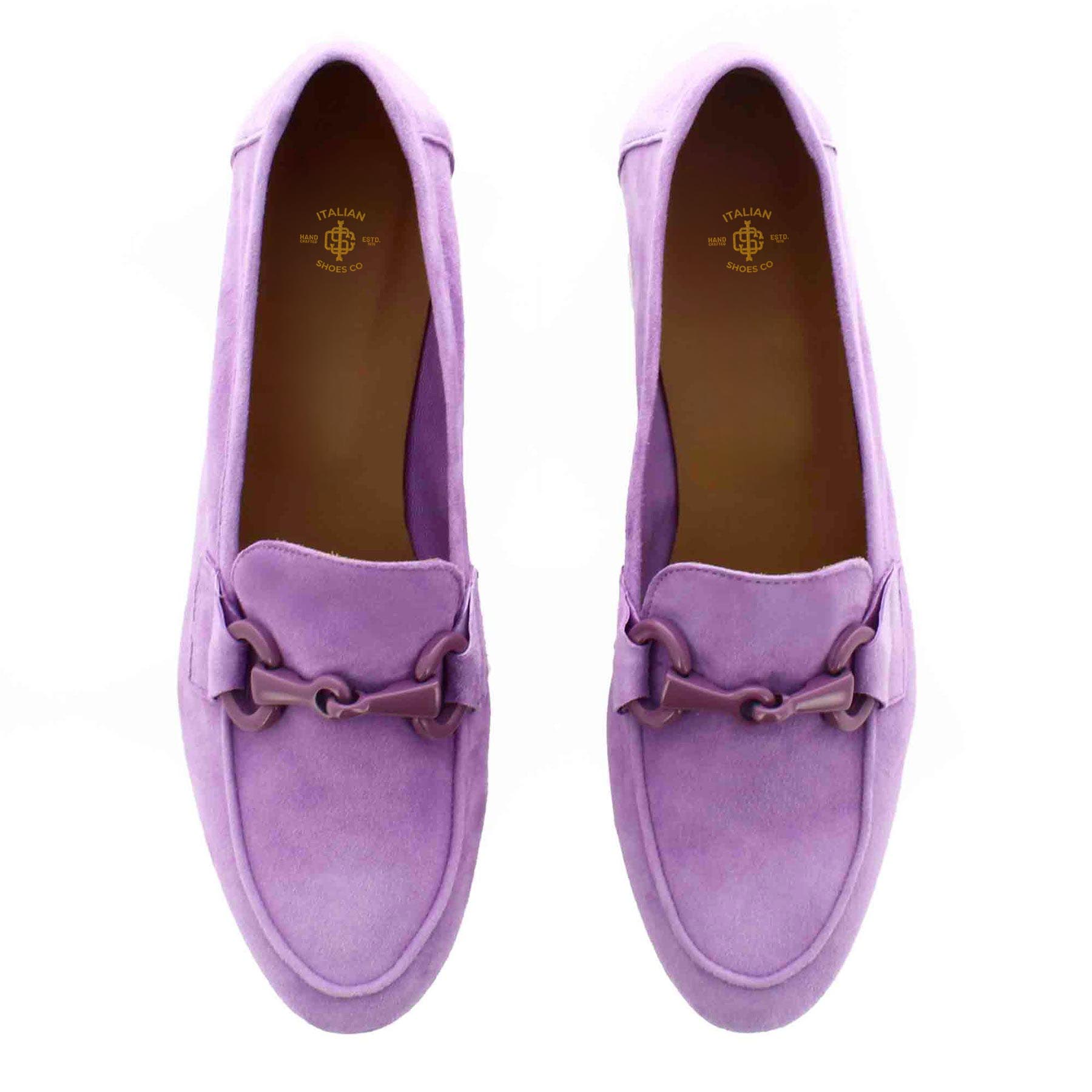 Women's Moccasin in Purple Suede