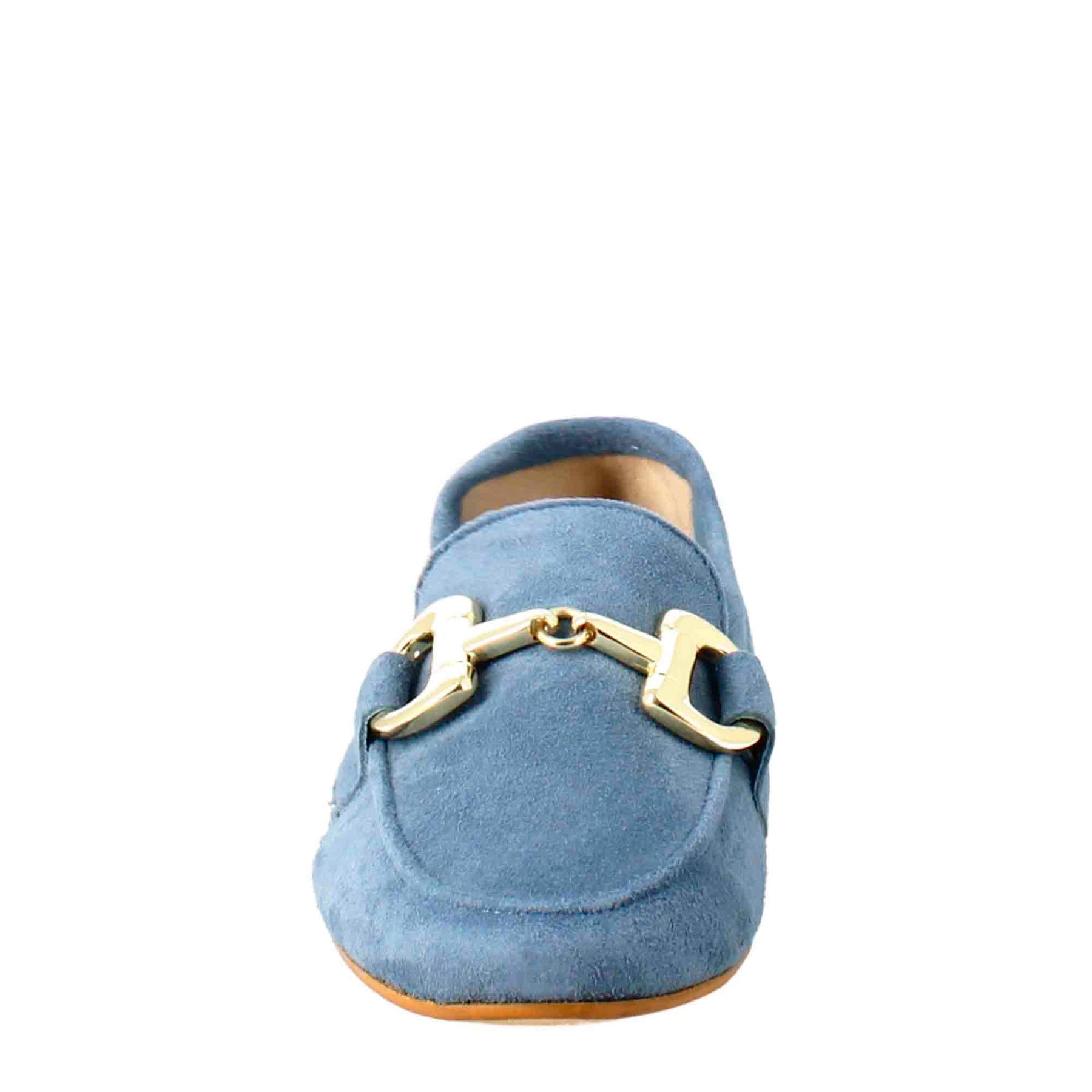 Women's Moccasin in Light Blue Suede