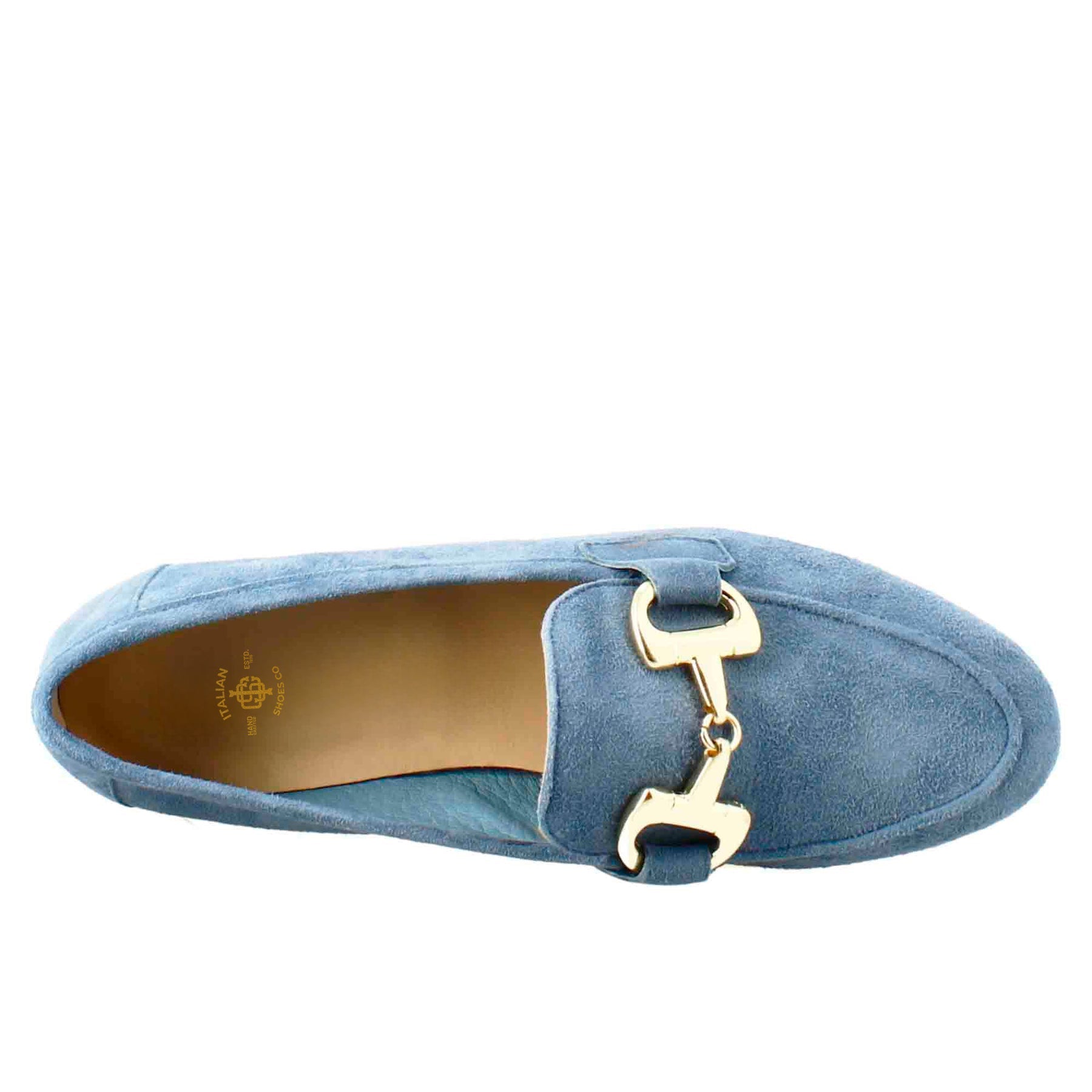 Women's Moccasin in Light Blue Suede
