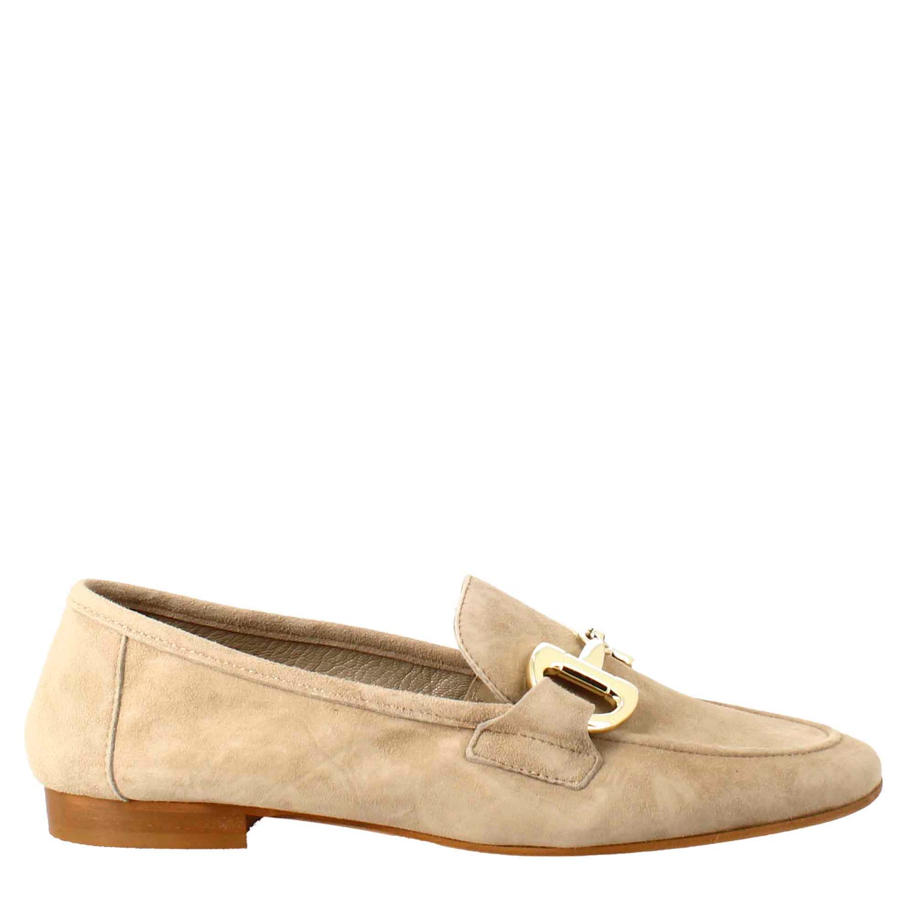 Women's Moccasin in Taupe Suede