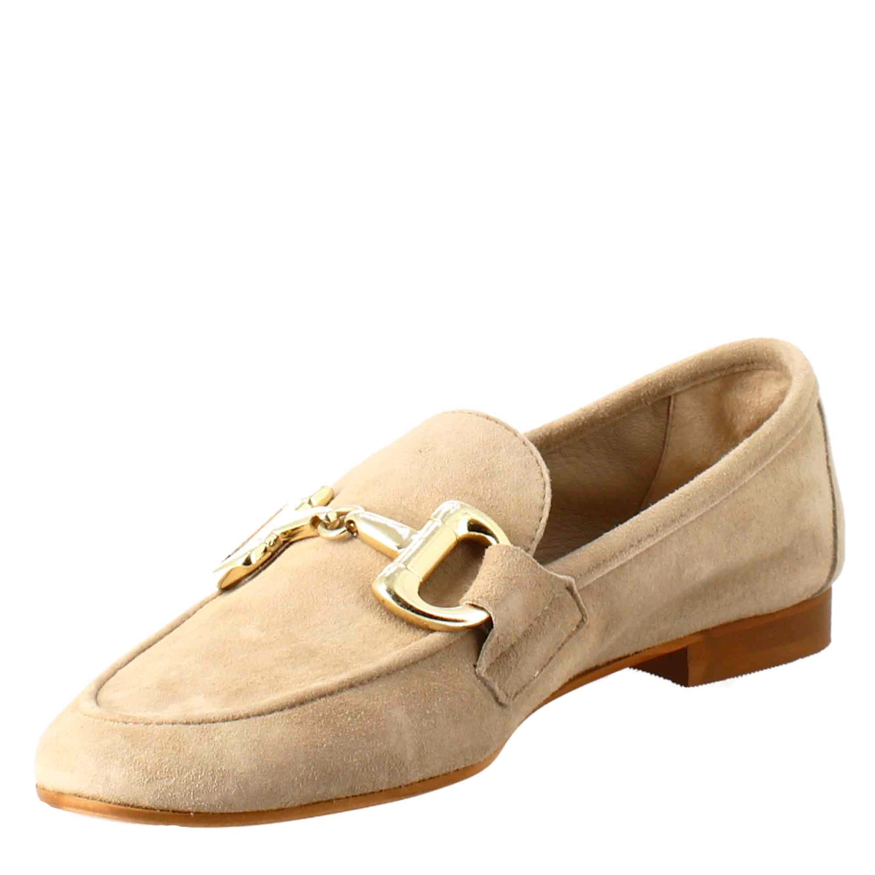 Women's Moccasin in Taupe Suede