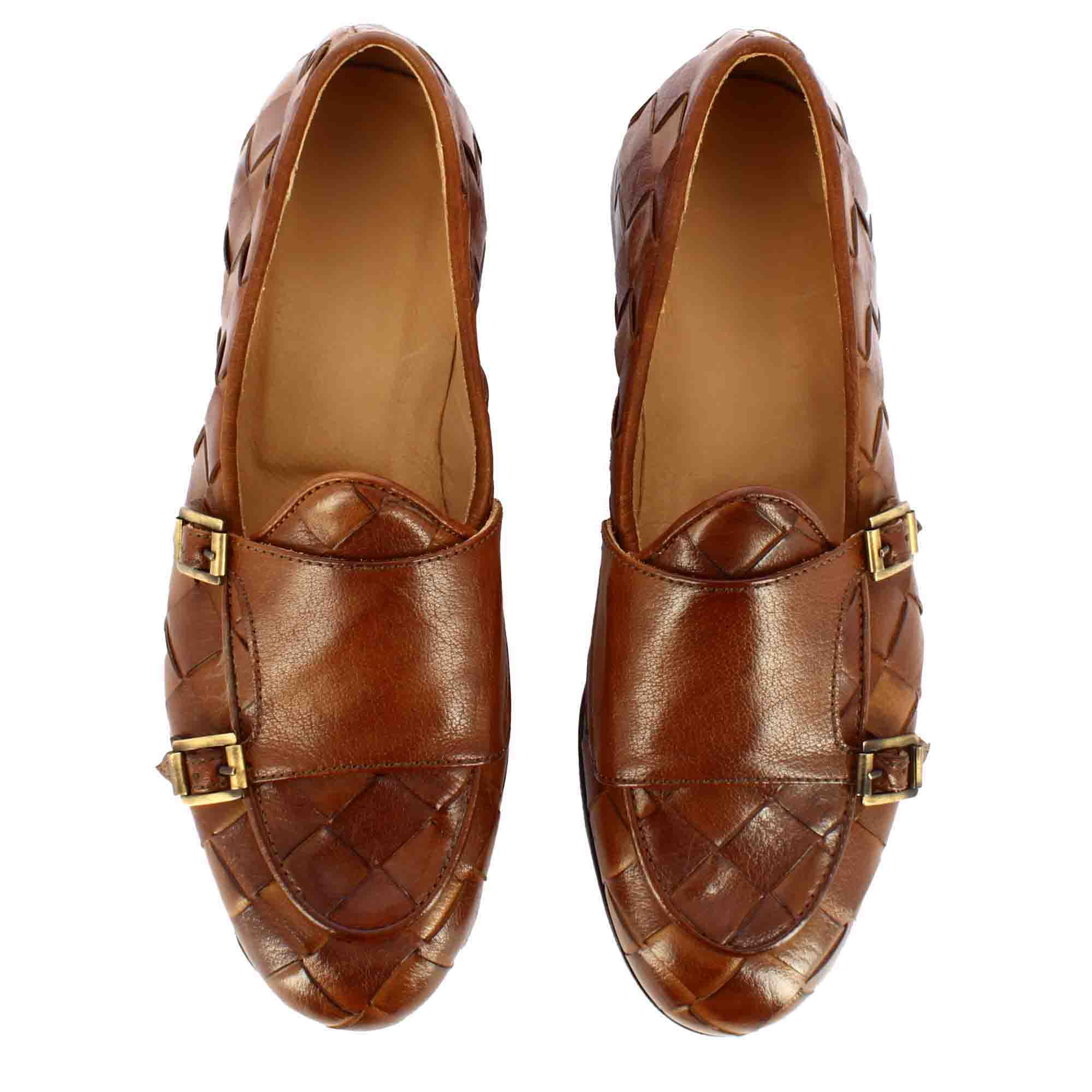 woven leather moccasin