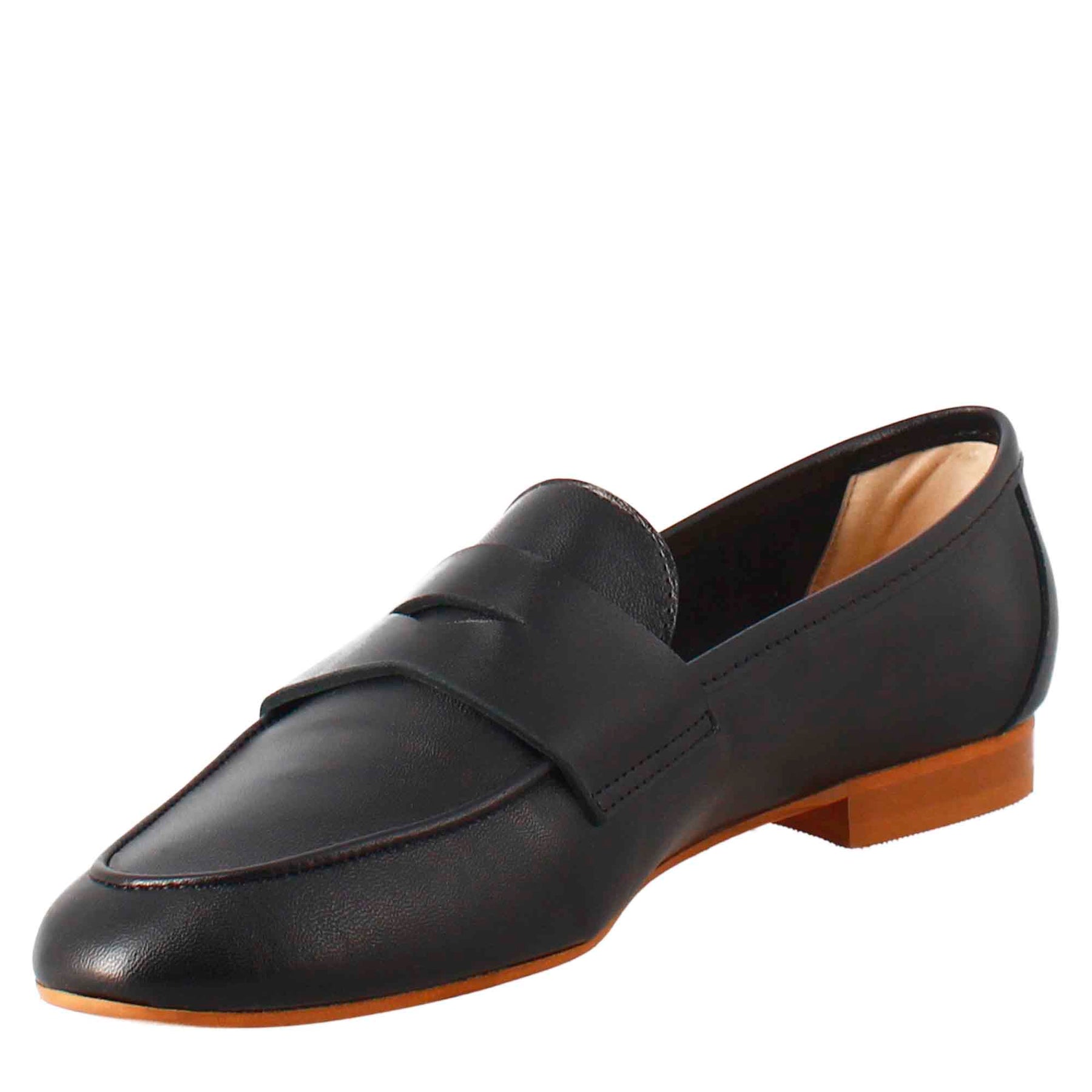 Black Leather Flexible Moccasin