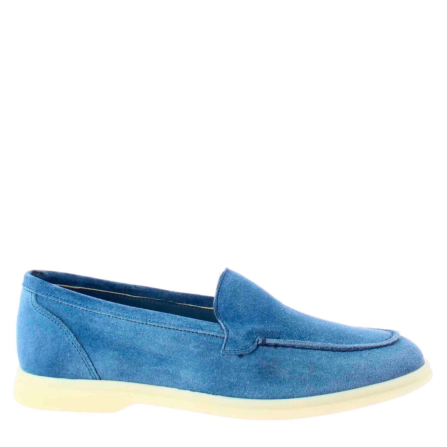 Light Blue Suede Flexible Women's Moccasin