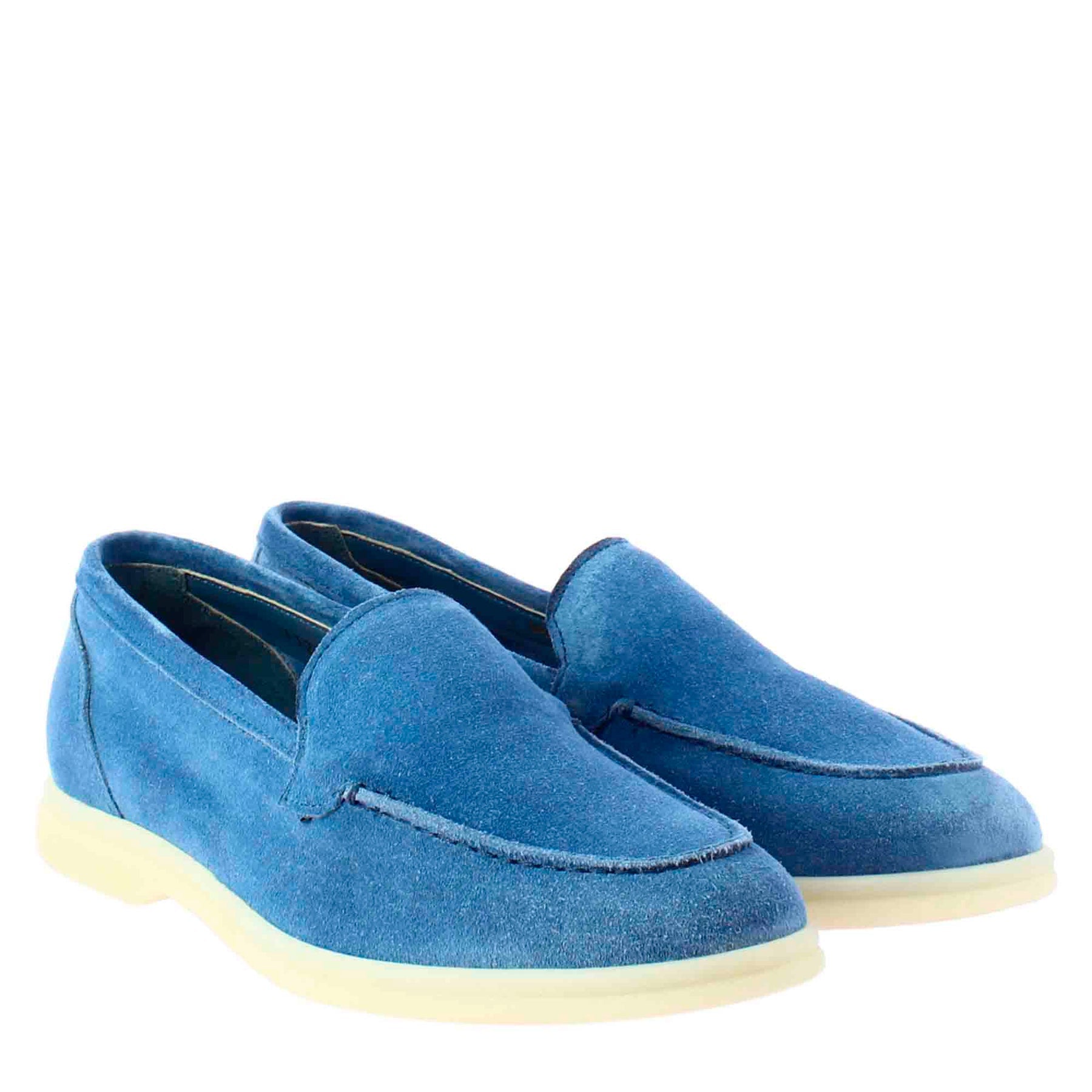 Light Blue Suede Flexible Women's Moccasin