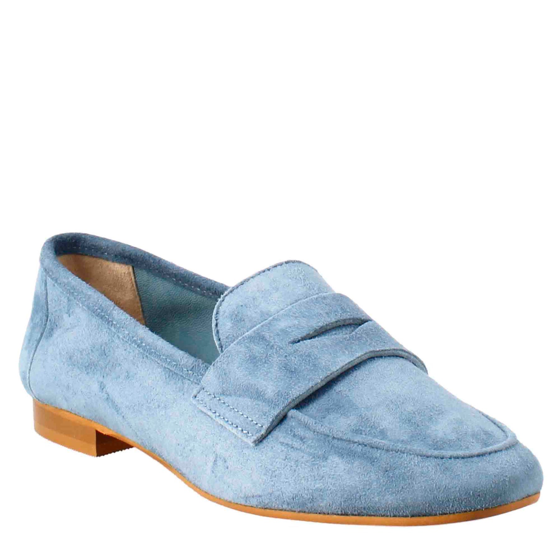 Light Blue Suede Women's Moccasin