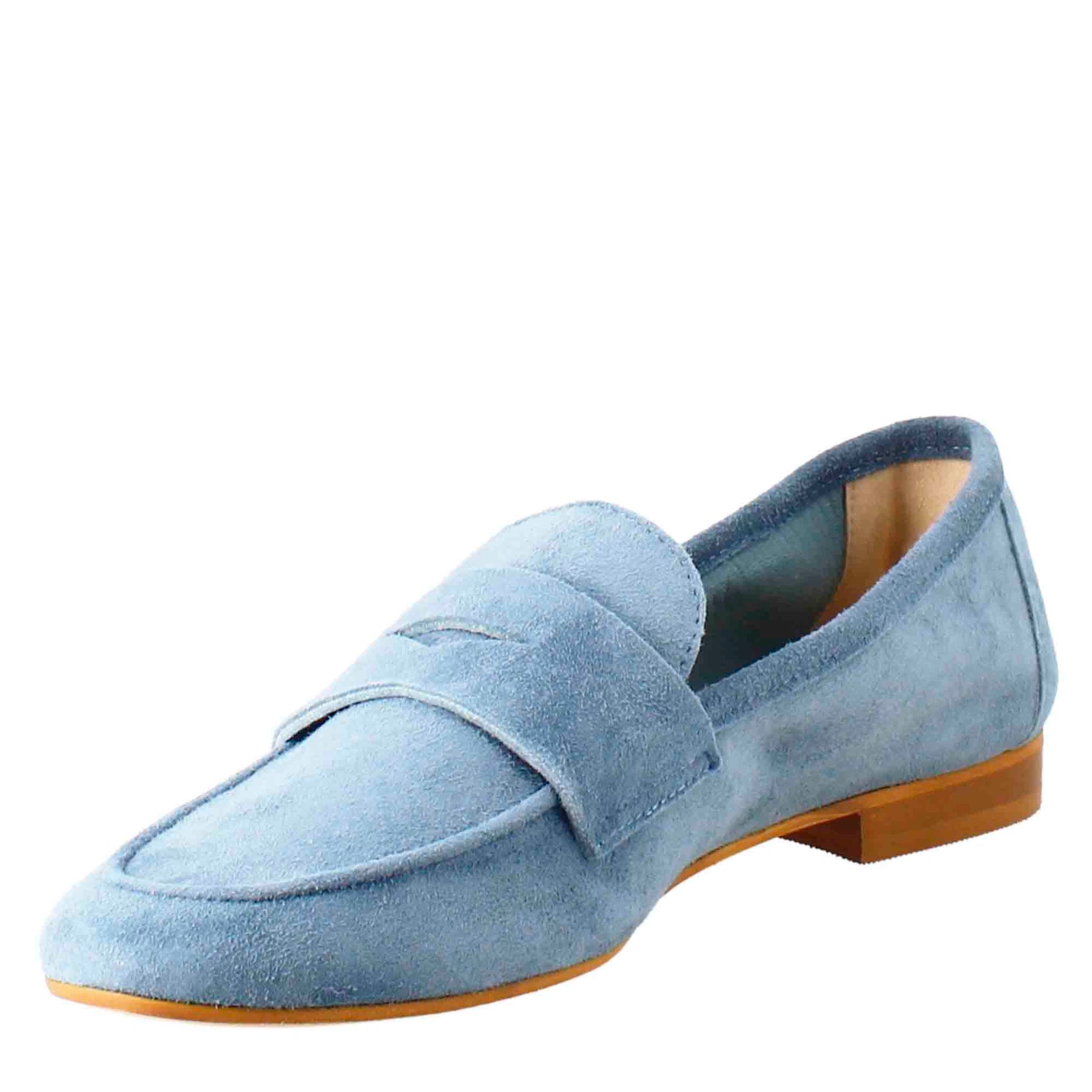 Light Blue Suede Women's Moccasin