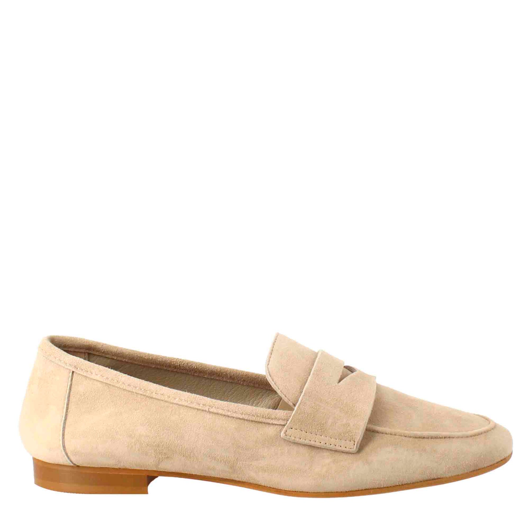Taupe Suede Leather Women's Moccasin