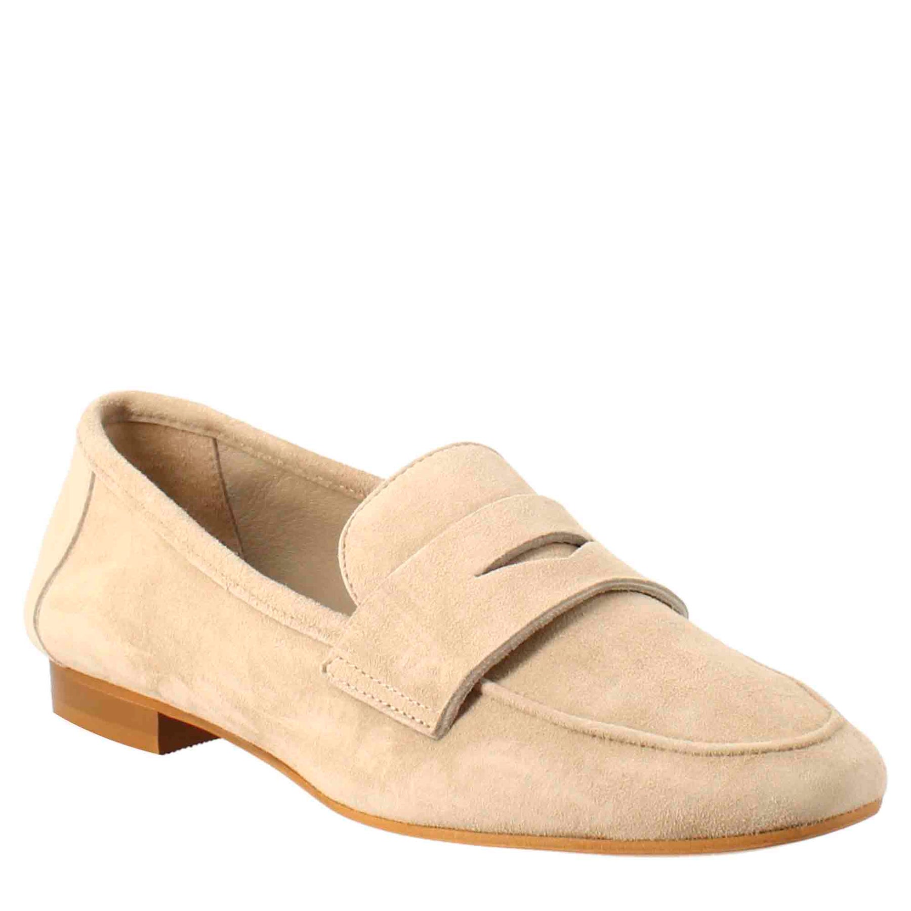 Taupe Suede Leather Women's Moccasin